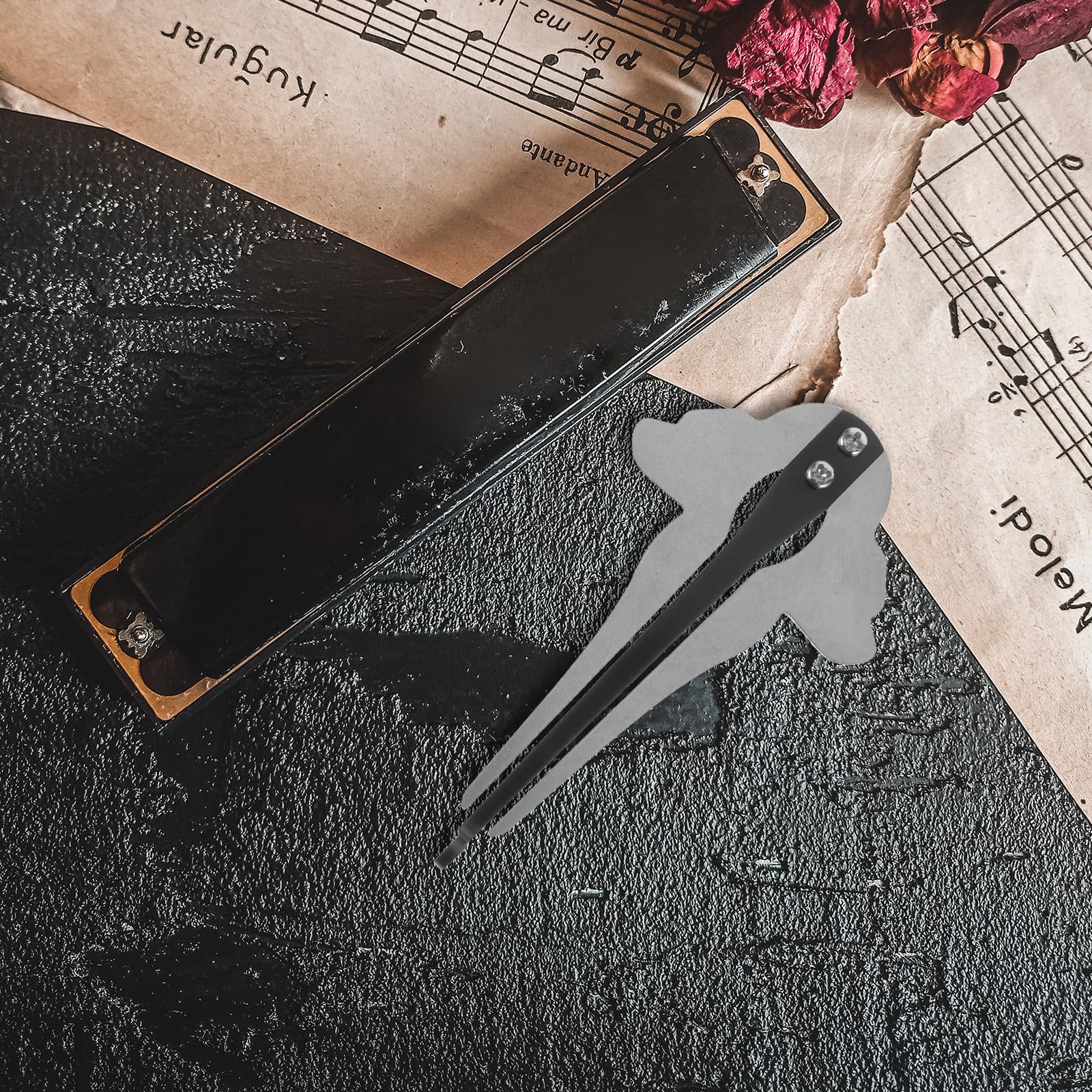 Zerodeko Instrumento Musical Nacional Arpa de Boca Tradicional de Metal para Principiantes, Portátil y Fácil de Transportar, Uso Recomendado en Clases y Viajes