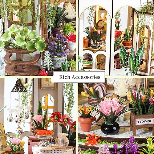 Miniatura 79 de ISSEVE Kit de rincón de libros para bricolaje, rompecabezas de madera 3D, kit de casa en miniatura para decoración de estantería, soporte mágico