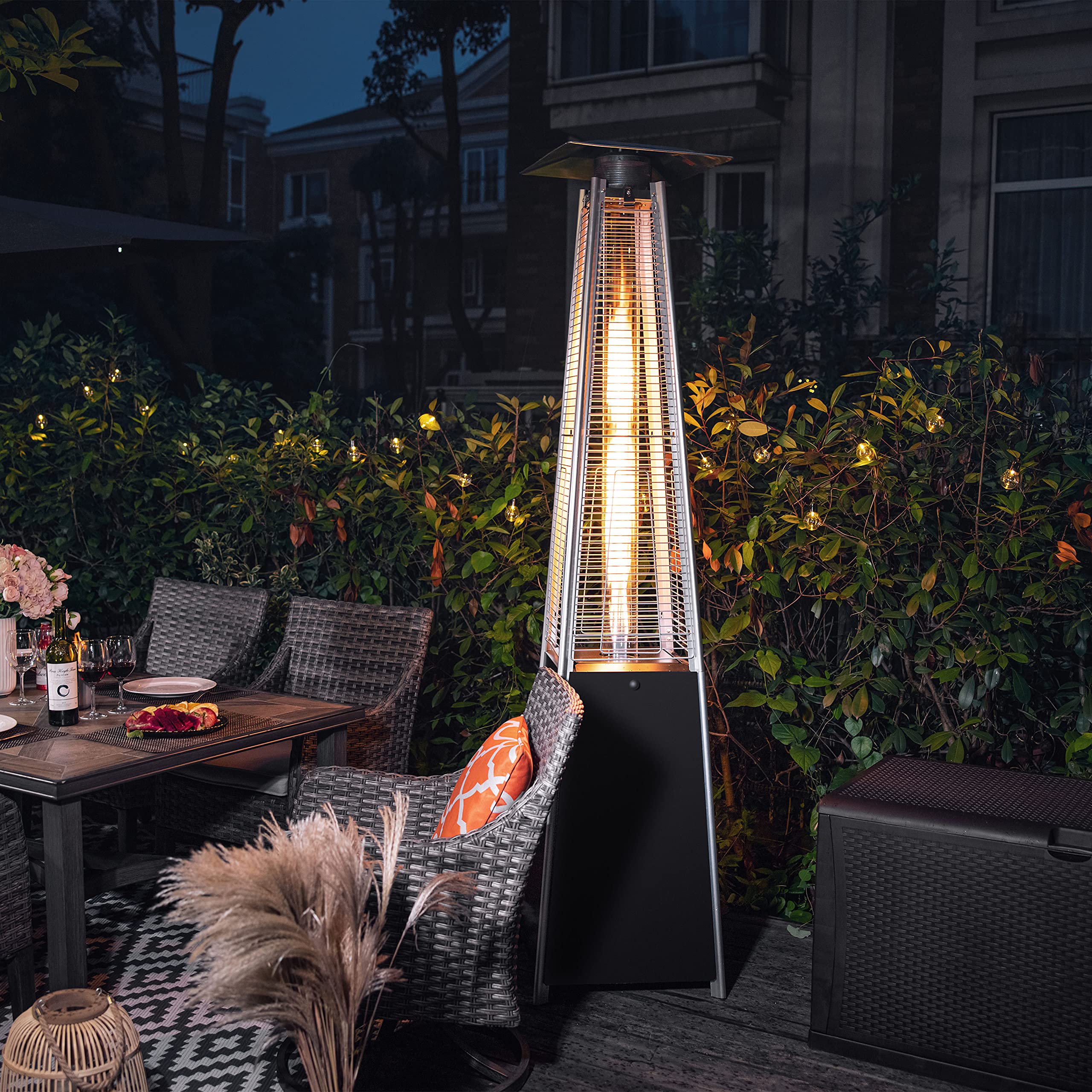 Nuu Garden 48.000 BTU - Stufa a propano per esterni, con tubo di vetro, colore: nero