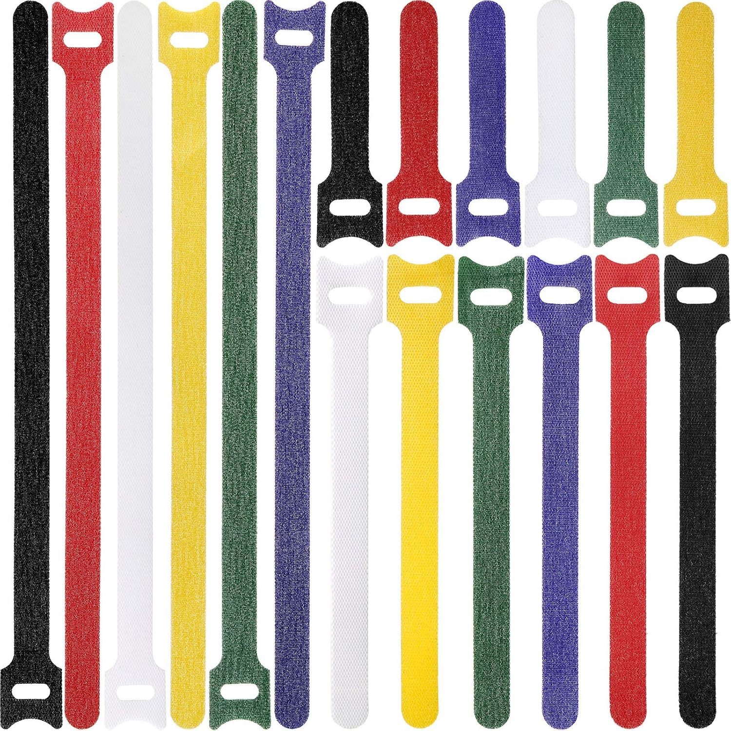 Riakrum 120 Pieces Reusable Fastening Cable Ties Cable Fastener Straps 3, 6, 10 Inch Multi-Purpose Adjustable Hook and Loop Cord Ties Nylon Cord Wire Organizer for Tying Wires (Mixed Color)