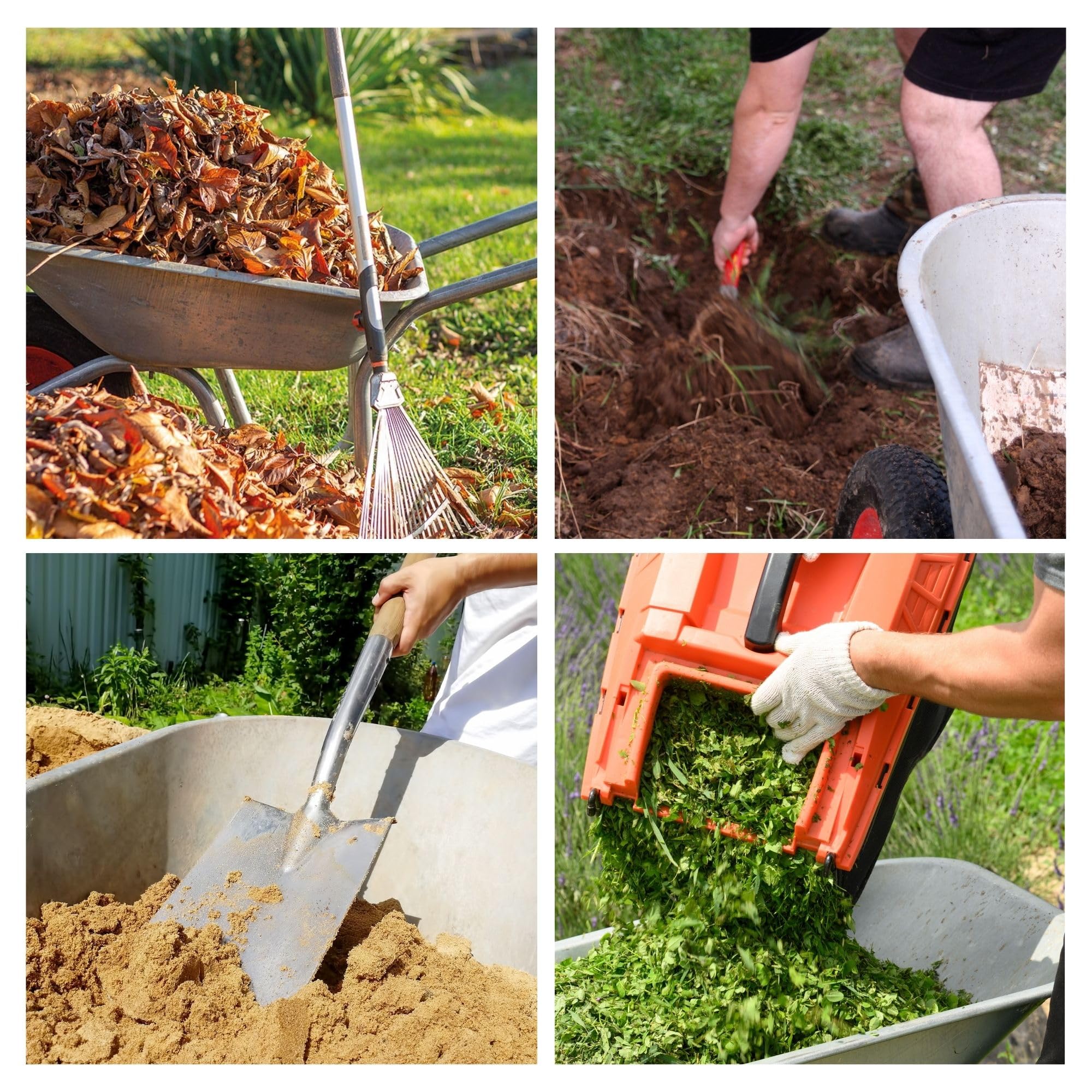 Toolland Schubkarre 85 Liter, BAU Schubkarre mit verzinkter Stahlmulde, 350 mm Luftreifen, 12 kg leicht, Gartenkarre für Sand Erde Schutt und Gartenabfälle