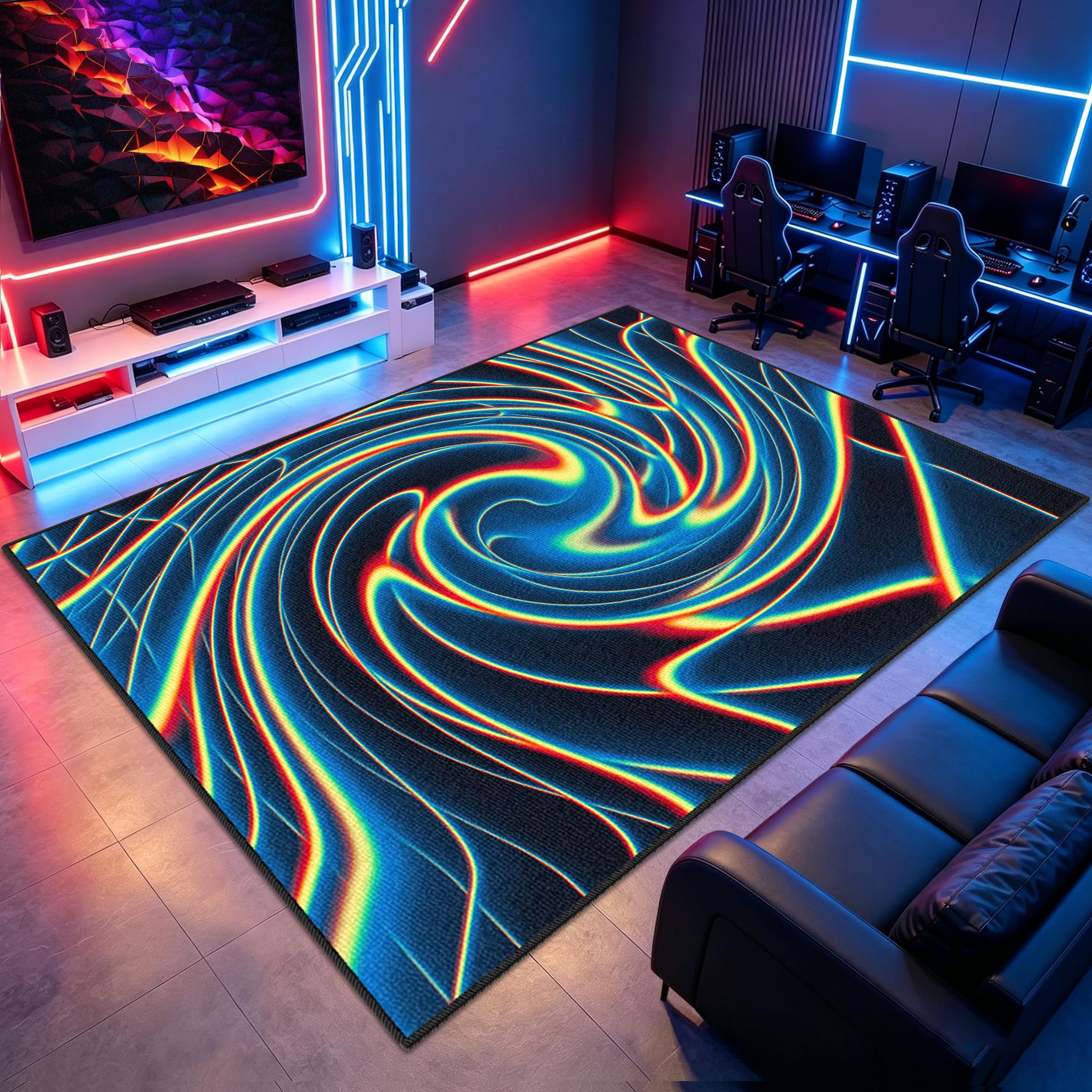 Tapis chambre ado gamer lavable et tapis de jeu pour chambre de garçon 80x120