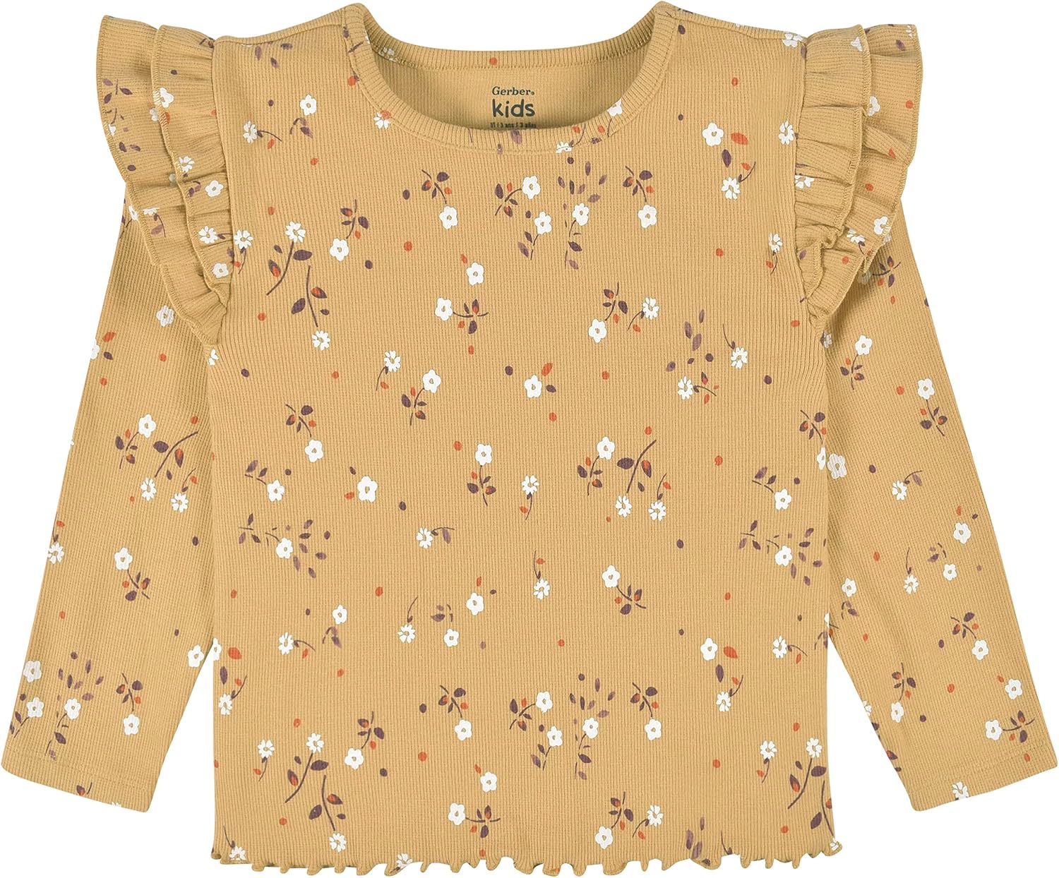 Gerber Baby-Girls Toddler 2-Pack Double Ruffle Long Sleeve TopsShirt