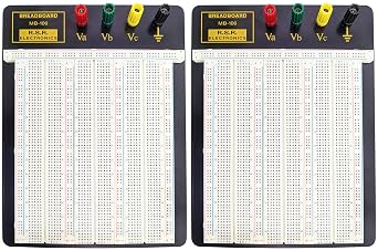 2 Pack 2390 Tie Point Solderless Breadboard with 4 Binding Posts for Prototyping, Metal Backplate - EX ELECTRONIX EXPRESS