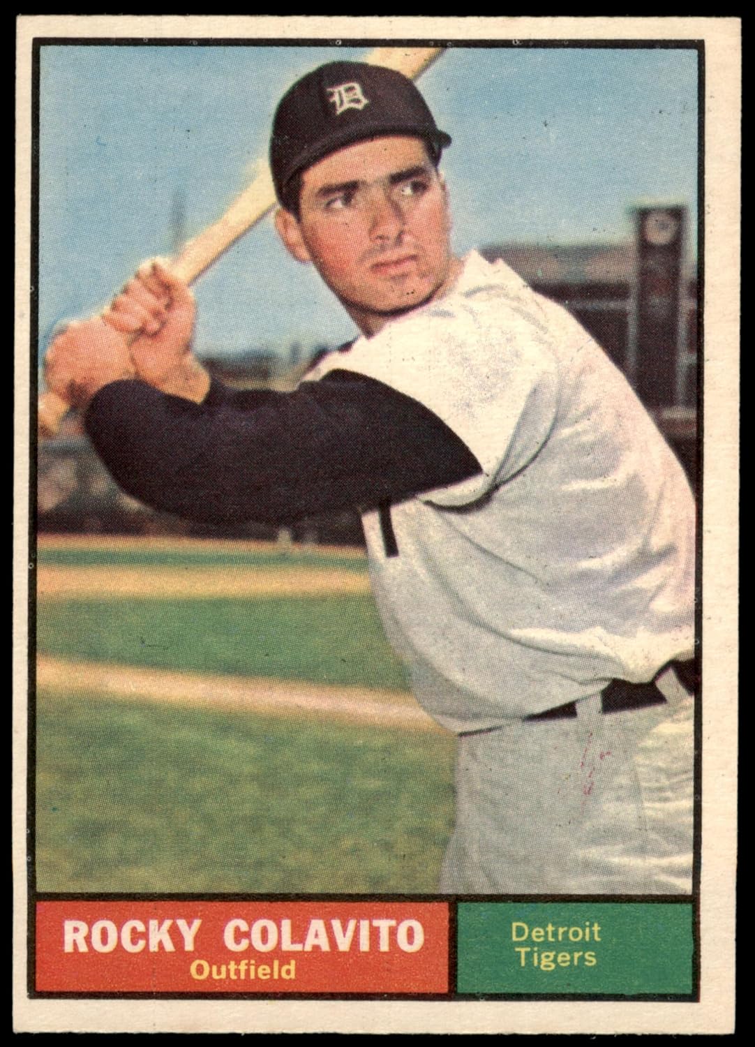 1961 Topps #330 Rocky Colavito Detroit Tigers (Baseball Card) EX Tigers