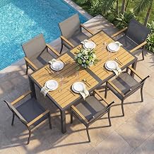 FansaFurn 7-Pieces Aluminum Patio Table and Chairs Set for All-Weather