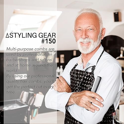 Miniatura 8 de Styling Gear Juego de 150 peines de peluquería para hombres, peines para mujeres, peines para estilista, barba, bigote, peinado de bolsillo, hecho