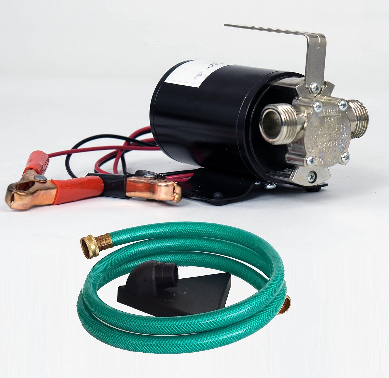 HydraPump™ Mini DC - 12-volt 1/10th HP 330 GPH Battery Powered Portable Transfer Water Pump with Metal Connectors for Standard 3/4" Garden Hose