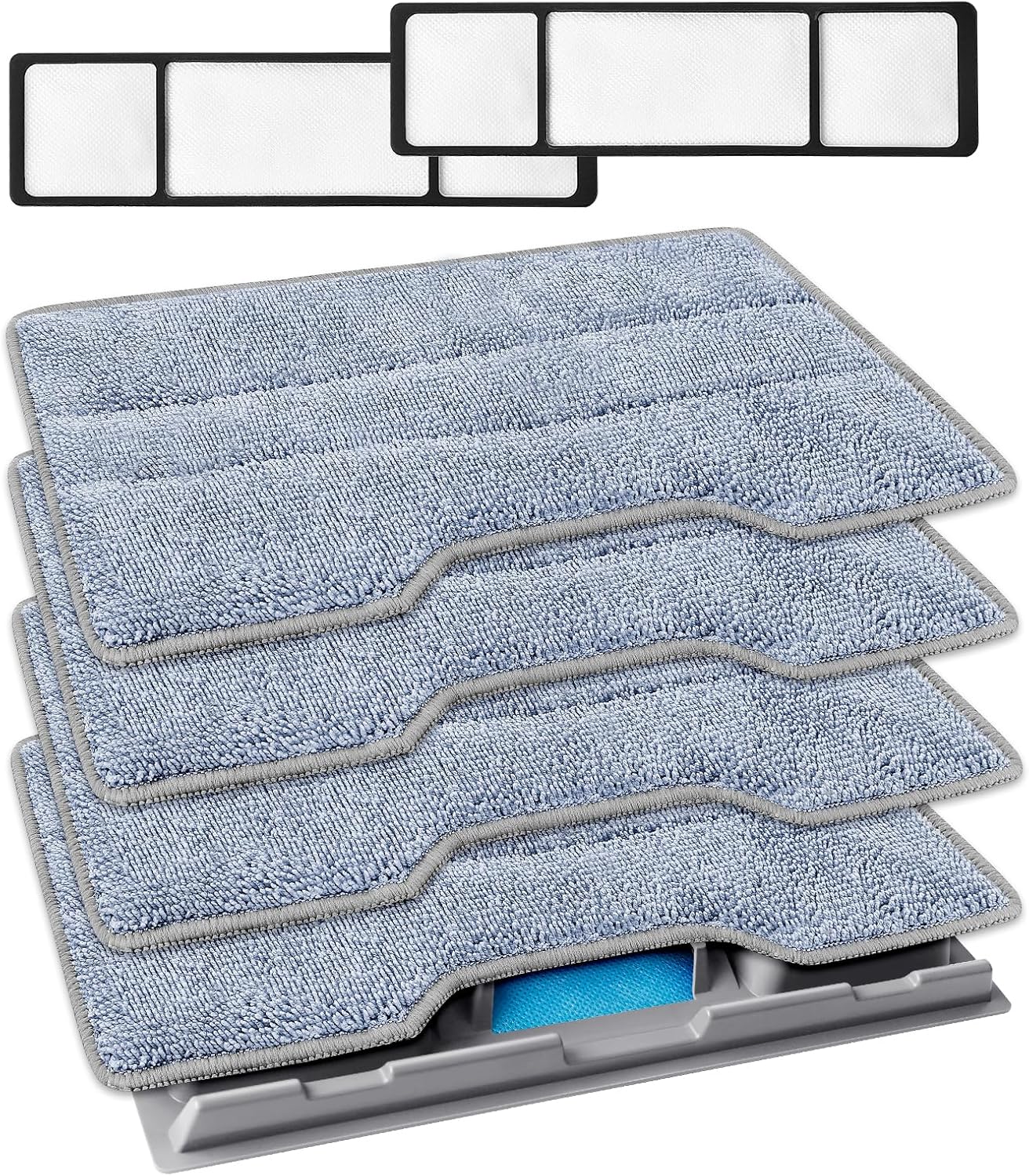 KEEPOW Reusable Mop Replacement Pads Compatible with VM252 VM200P12 VM252P10 VC205 VM190 VM200 QM250 VM250, Microfiber Mop Pads Washable Mop Pads Refills with Upgraded Design