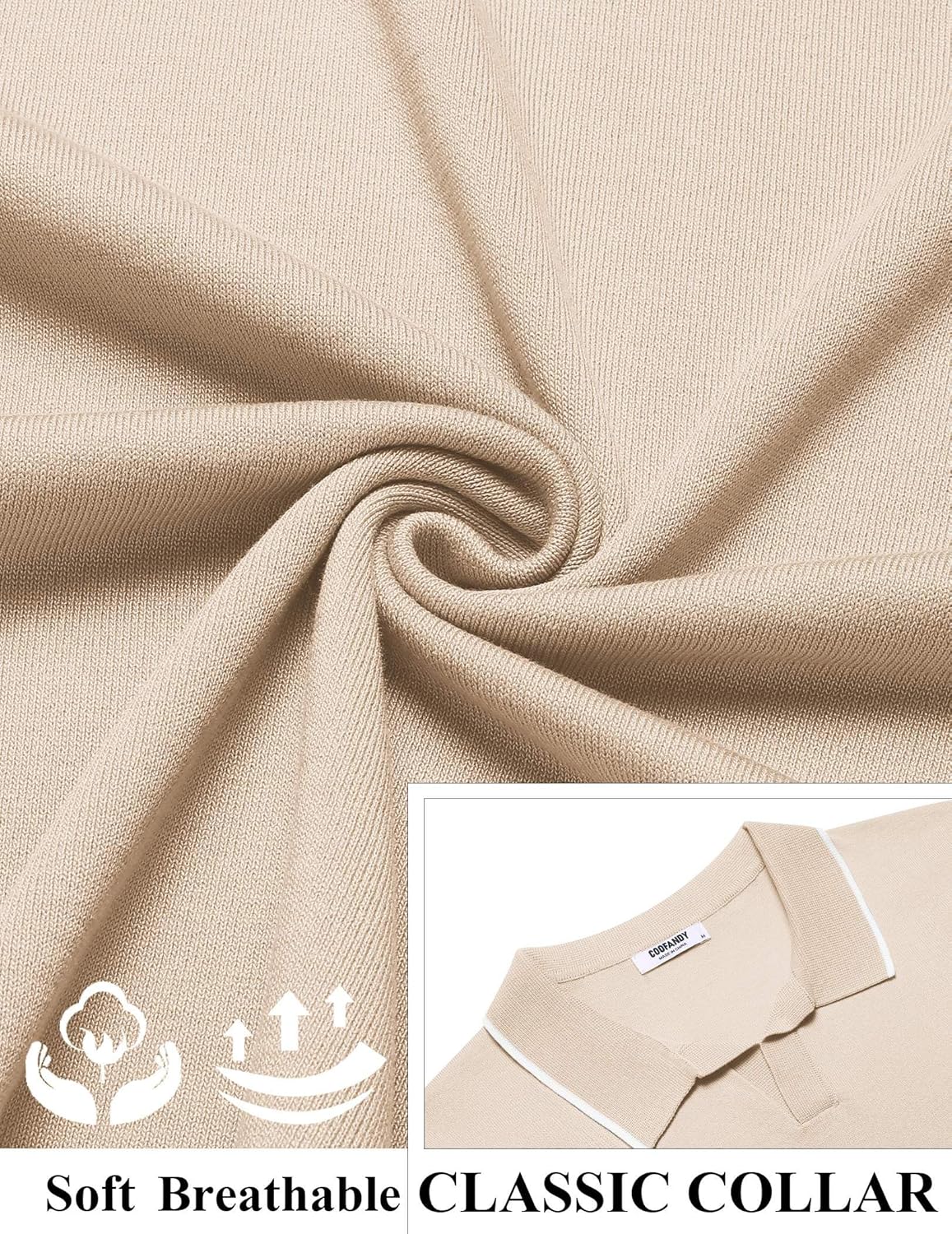 COOFANDY Mens Polo Shirts Short Sleeve Casual Knit Polo Shirt Vintage Golf T Shirts Old Money Tops - Image 6