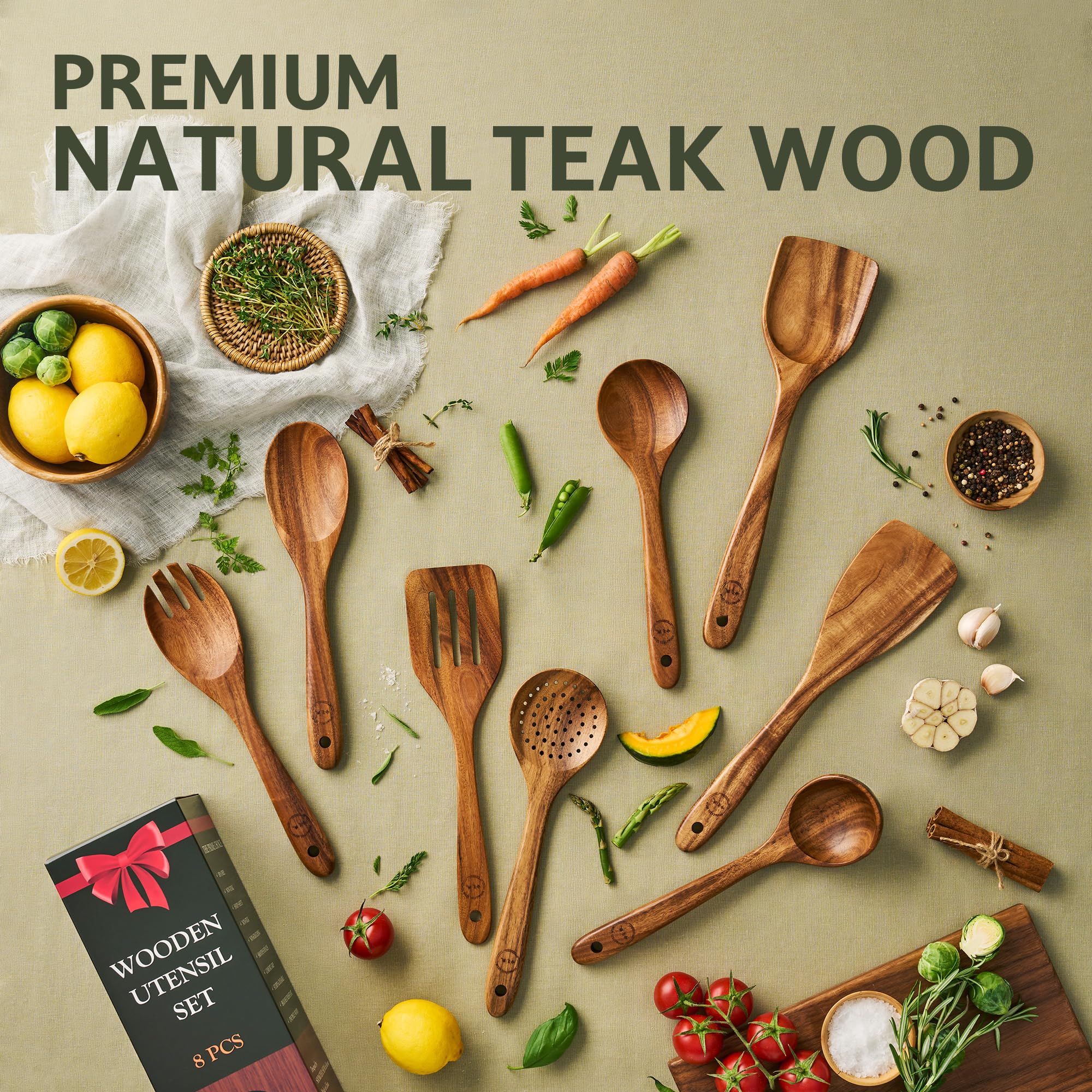Utensilios de cocina de madera 8 piezas