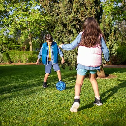 Miniatura 6 de Balón de fútbol tamaño 4 para niños, diseño rosa mosaicoazul, pelota de entrenamiento juvenil para niños y niñas, regalo de fútbol para interiores y