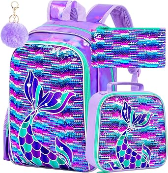 16" Backpack for Girls Boys 4-8, 3Pcs Kids Bookbag Set with Lunch Box, School Bag for Preschool Kindergarten