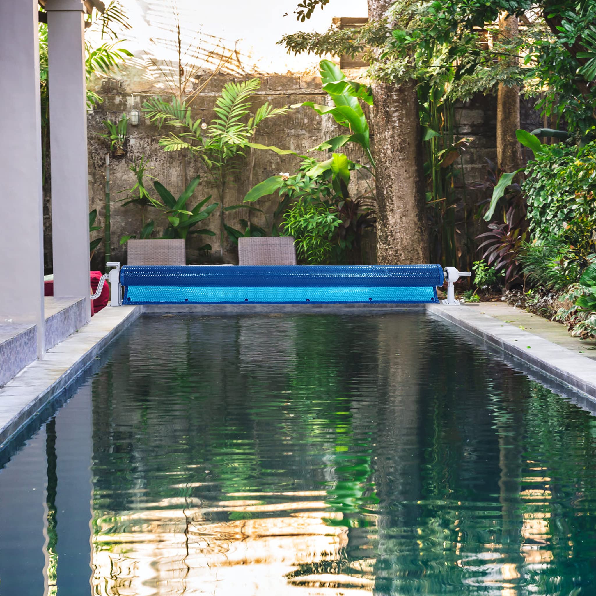 Pool Aufroller 1,05–6,15 m Verstellbar, Aluminium Aufrollvorrichtung für Poolfolie & Solarplane