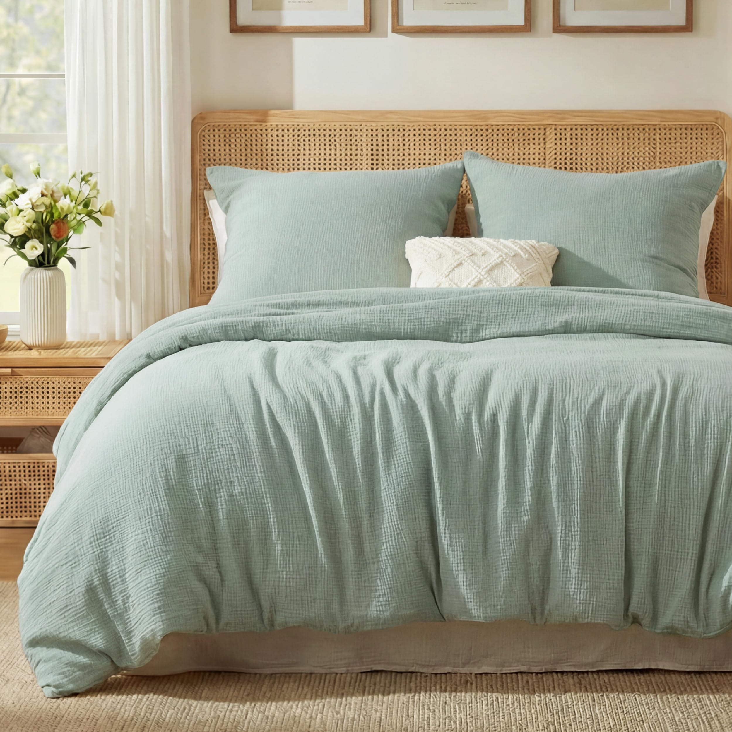 BEDSURE Musselin Bettwäsche 100% Baumwolle Bettbezug Oeko-TEX Bettwäsche-Sets für Kinder und Erwachsene Sommerbettwäsche mit Reißverschluss