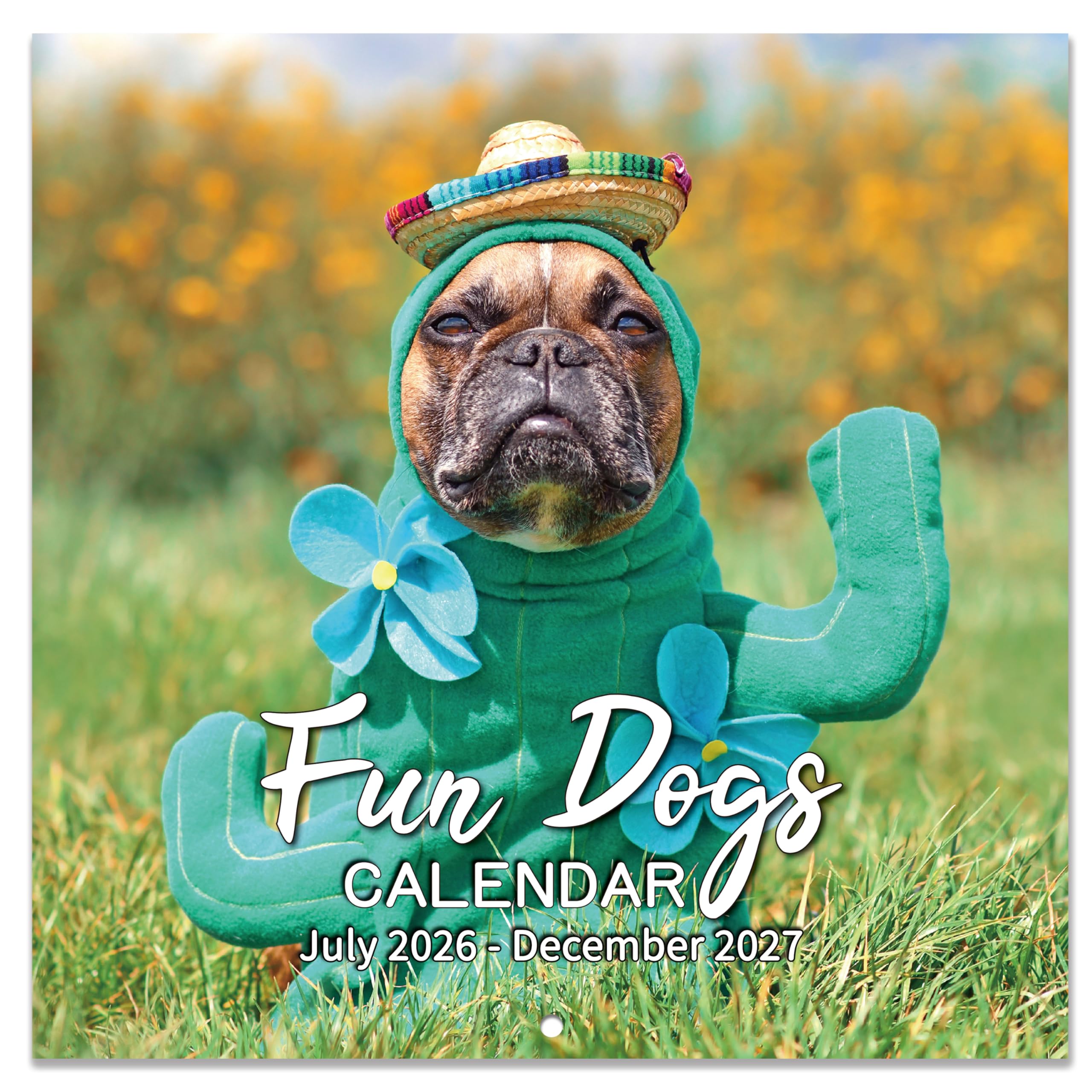 Calendar 2026-2027 - Cute Puppies Wall Calendar 2026-2027, 18 Months Fun Dogs Calendar, Jul. 2026 - Dec. 2027, 12'' x 12'' (Closed), 12'' x 24'' (Open), Funny Dog Calendar Gag Gifts, Hanging Hole