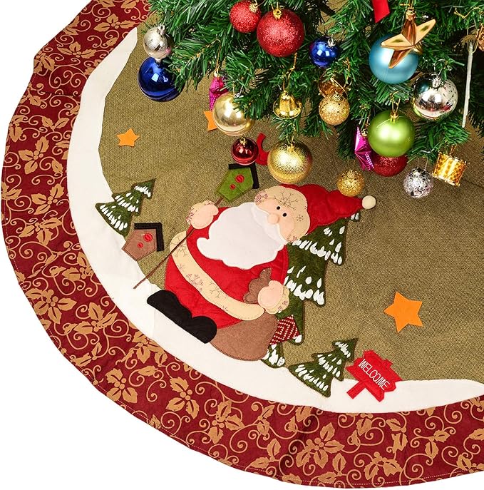 Red and green christmas tree skirt Clearance