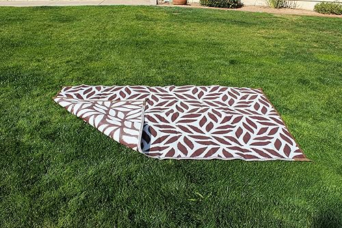 Miniatura 8 de Stylish Camping 258107 - Tapete reversible de 8 x 10 pies, tapete de paja de plástico, tapete grande para exteriores, caravana, patio, picnic,