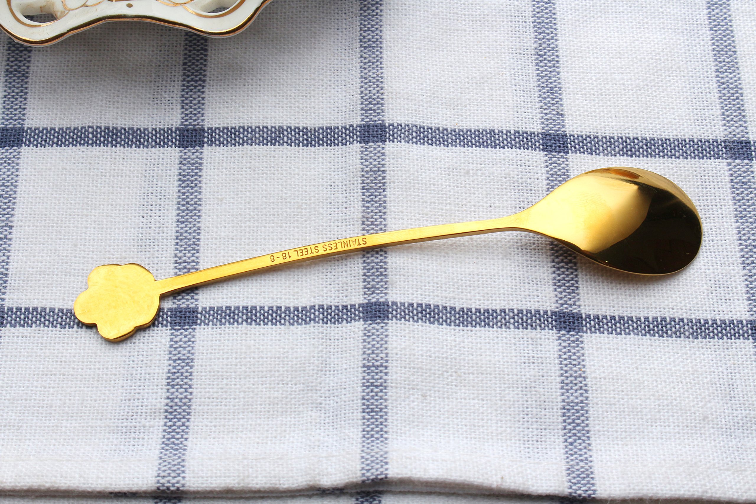 Cucchiaini da caffè, cucchiai regalo con manico curvo creativo, cucchiaio UTours in acciaio inossidabile 304, adatto per amanti, amici, familiari, feste, matrimoni, compleanni (2 pezzi (oro