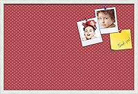 Vista 81 de PinPix Tablero de anuncios de corcho de 12 x 12 pulgadas. Este tablero decorativo enmarcado viene con diseño de círculos B W y un marco blanco