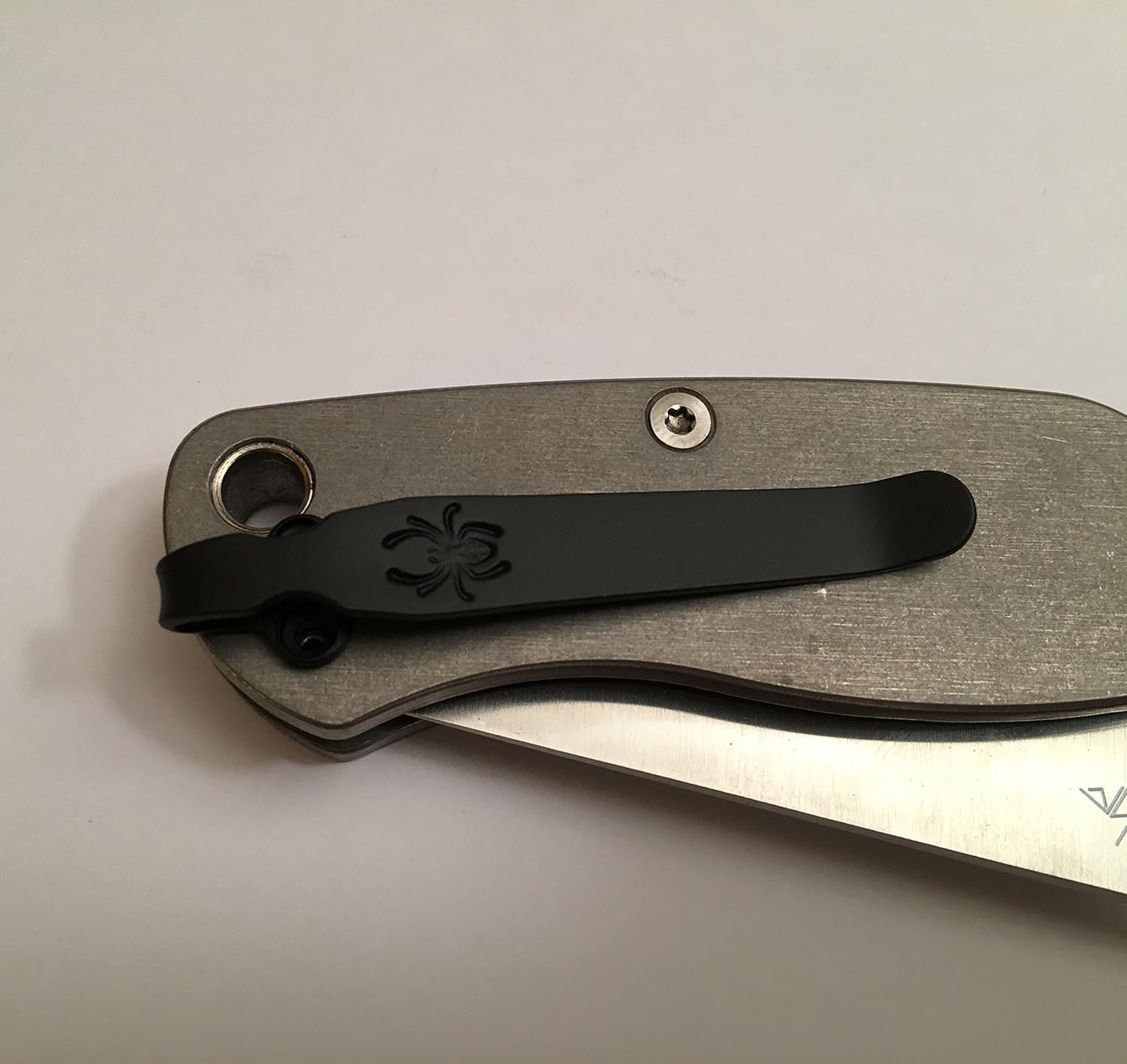 Flat Black Titanium Clip Made For Spyderco Paramilitary 2 C81GP2 C81GPCMO2 C81GPDBL2