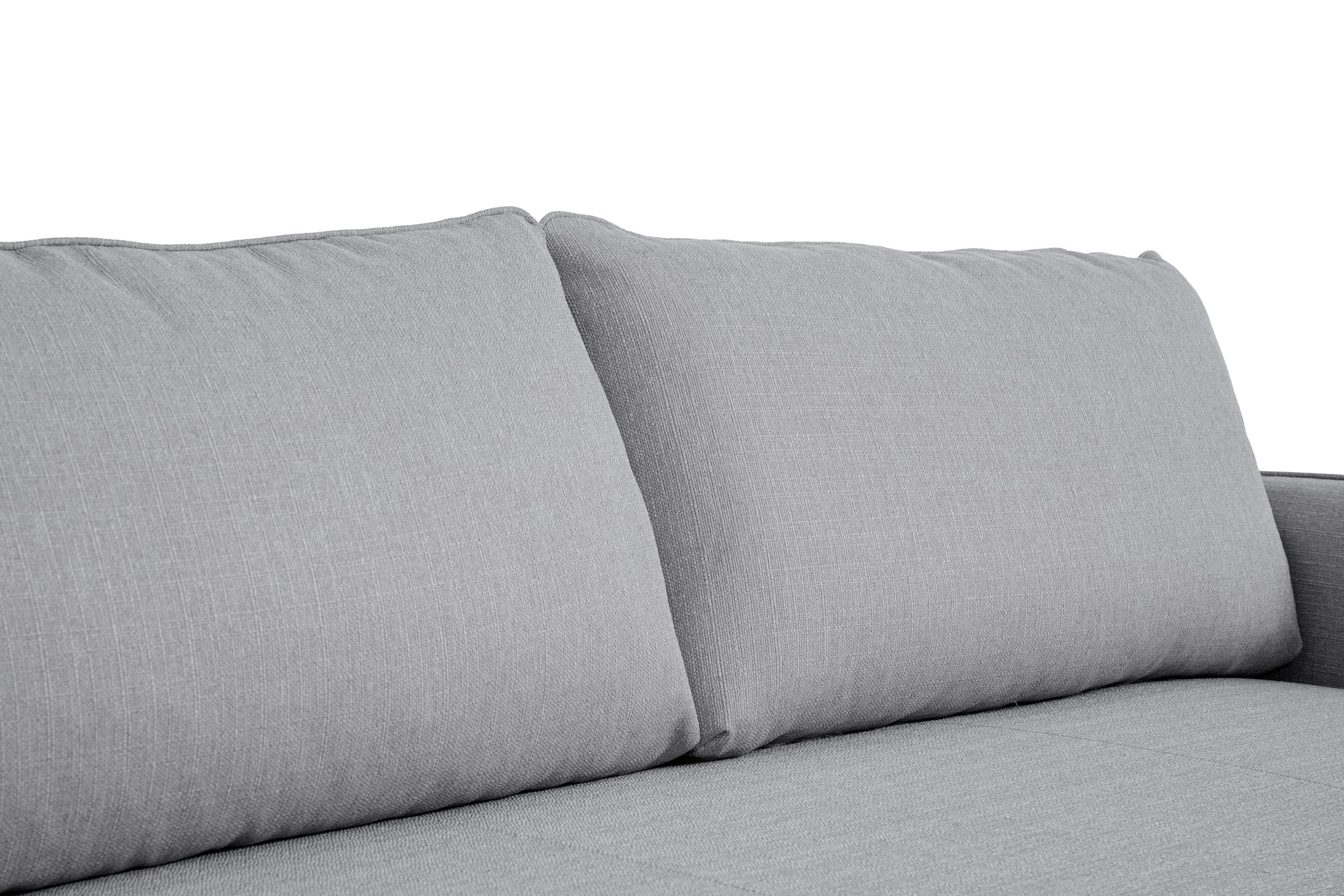 BUDWING Chloé Sofá Cama 4 Plazas - Chaise Longue – Sistema EasyBed, Tapizado en Poliéster – Estilo Nórdico – Apertura Rápida y Sencilla – 225x140x91cm – Gris Mineral