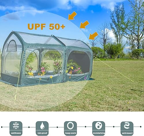 Miniatura 6 de Porayhut - Cubierta para invernadero, para flores y plantas, cubierta en PVC para jardinería, para jardín o patio trasero, protector contra heladas