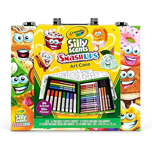 Crayola Silly Scents Mini Inspiration Art Case, Scented Crayons & Markers Set, Art Kit for Kids, Coloring Supplies, Travel Gifts for Kids, Ages 4+