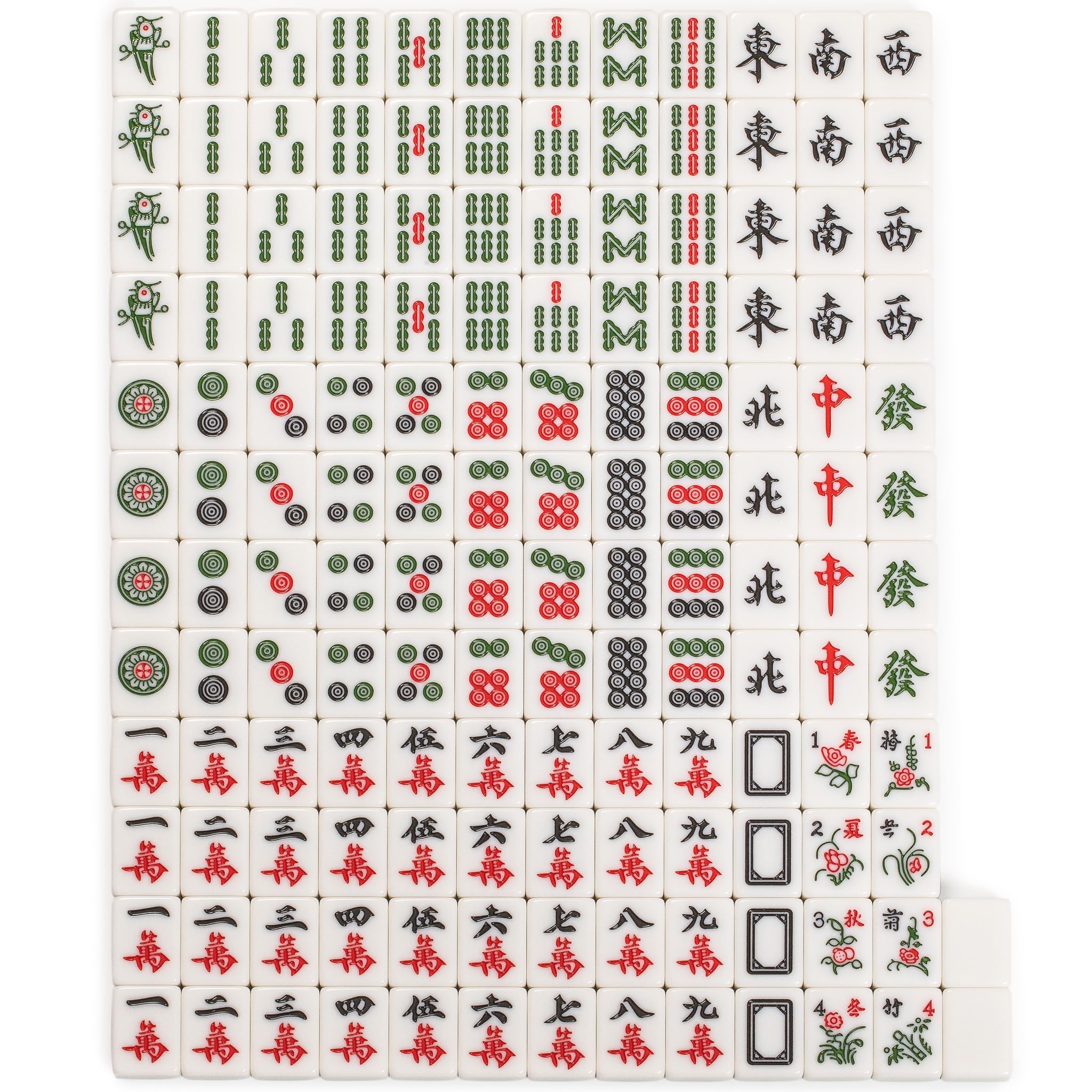 Yellow Mountain Imports Set Mahjong cinese "Emerald Weave" 146 piastrelle 40 mm custodia vinile