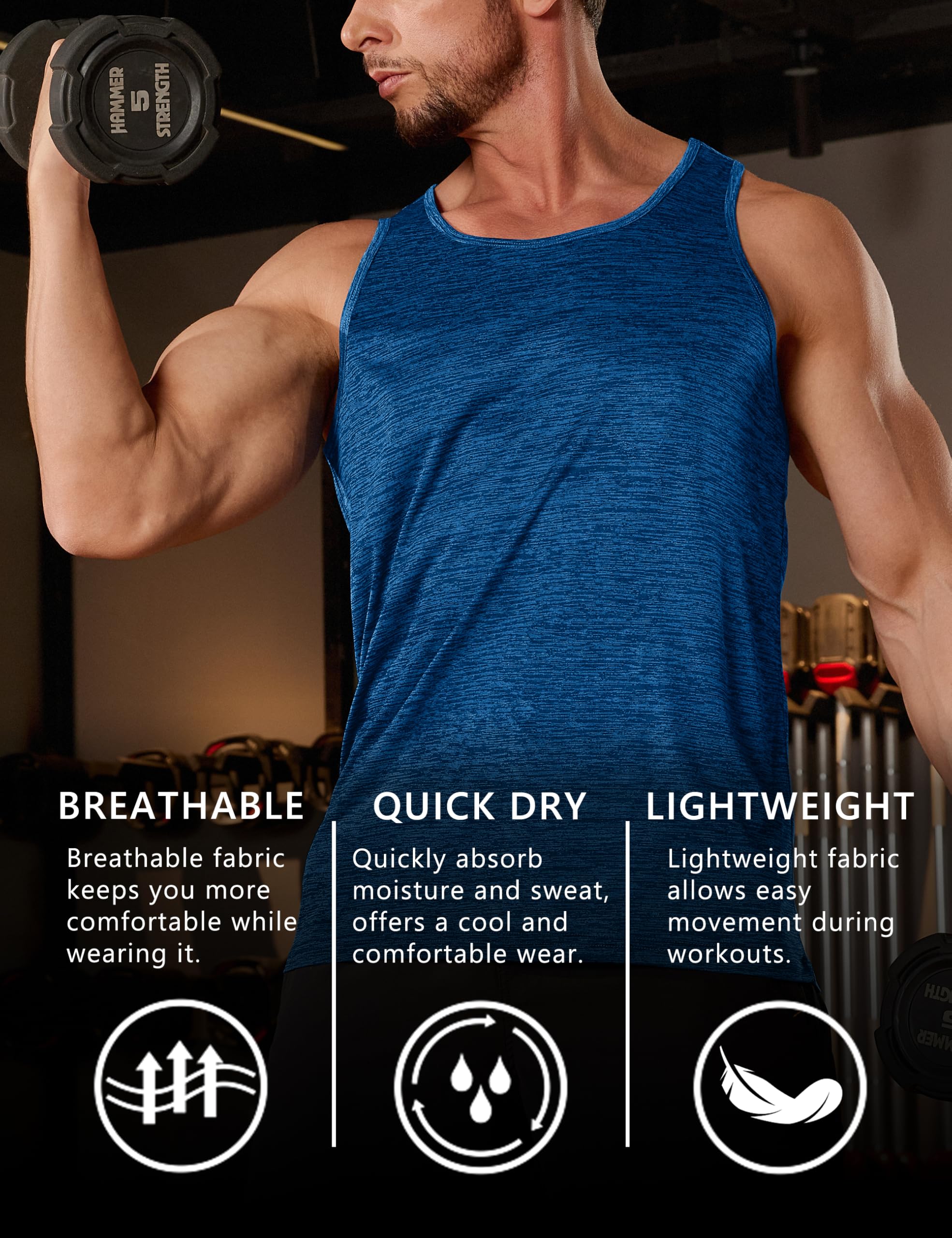 EKLENTSON Débardeur Hommes sans Manches Vêtement Débardeur Séchage Rapide Respirant Muscle Gilets Fitness Sport Tee Shirt