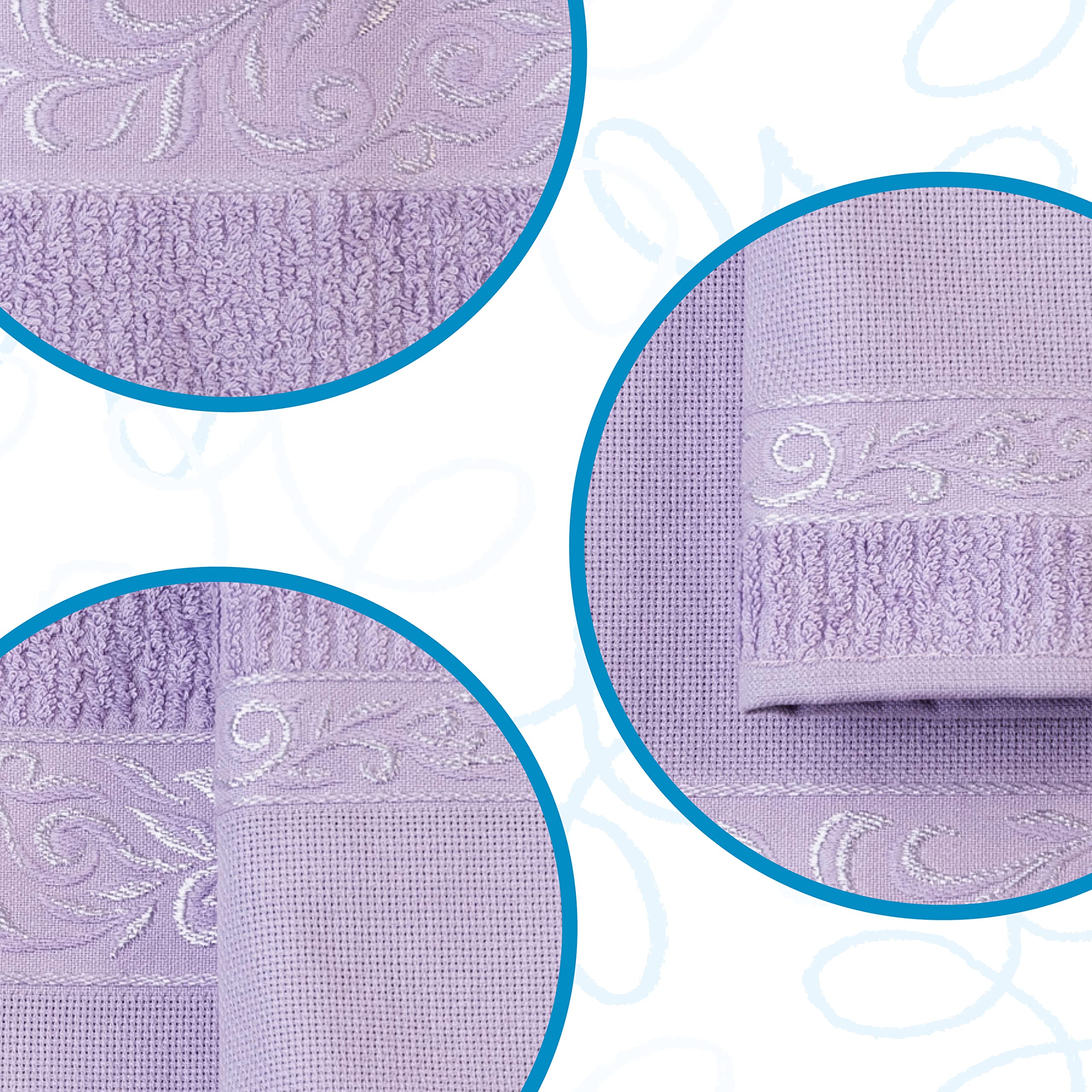 Toile Aida 55 Trous FILET - Set Serviettes Avec Invité Avec Insert En Toile Aida à Broder, Réalisé En Eponge De 100% Coton, Doux Et Absorbant, Doux Sur Peau, 100% Made In