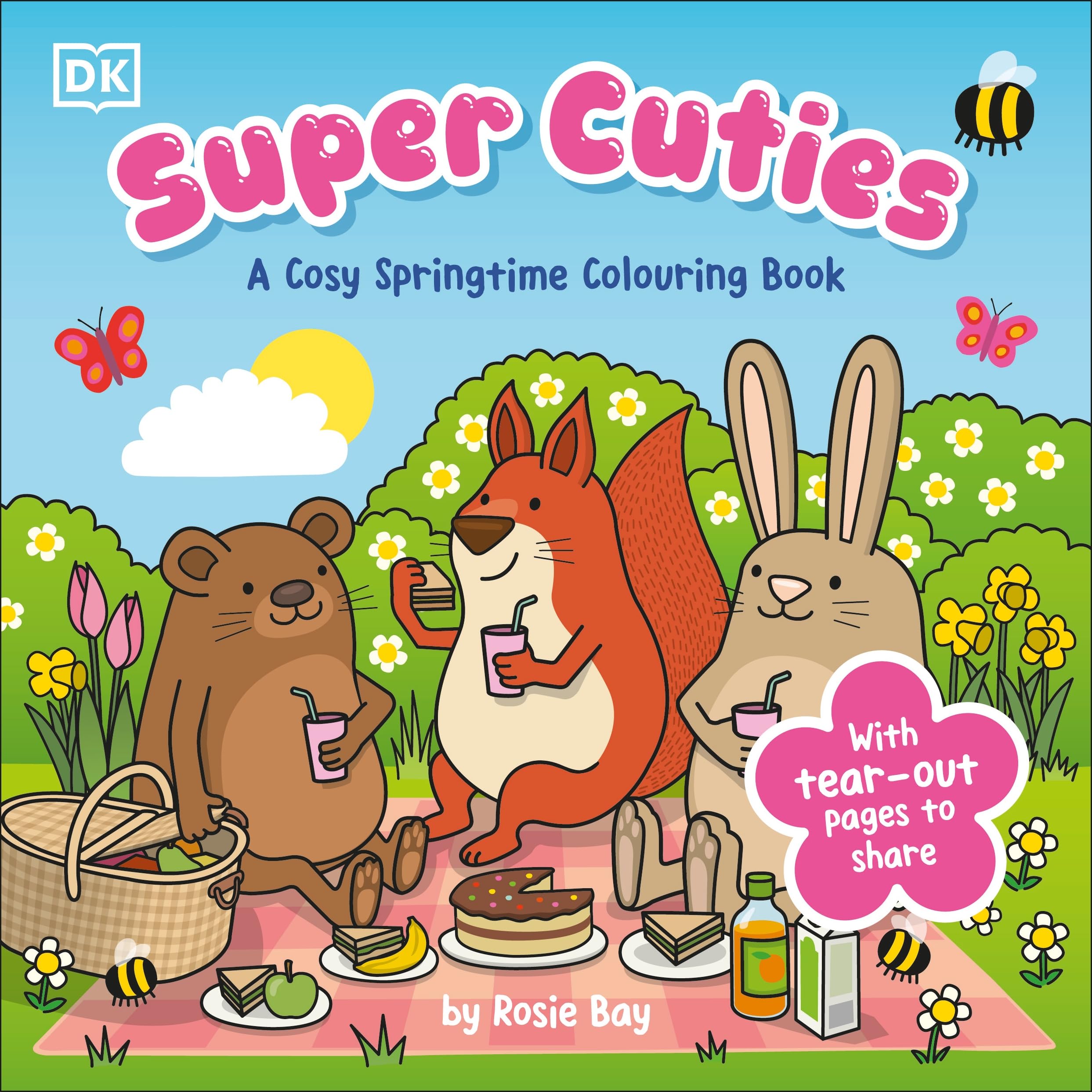 Super Cuties A Cosy Springtime Colouring Book: 30 Cute and Blossoming Illustrations For All Ages