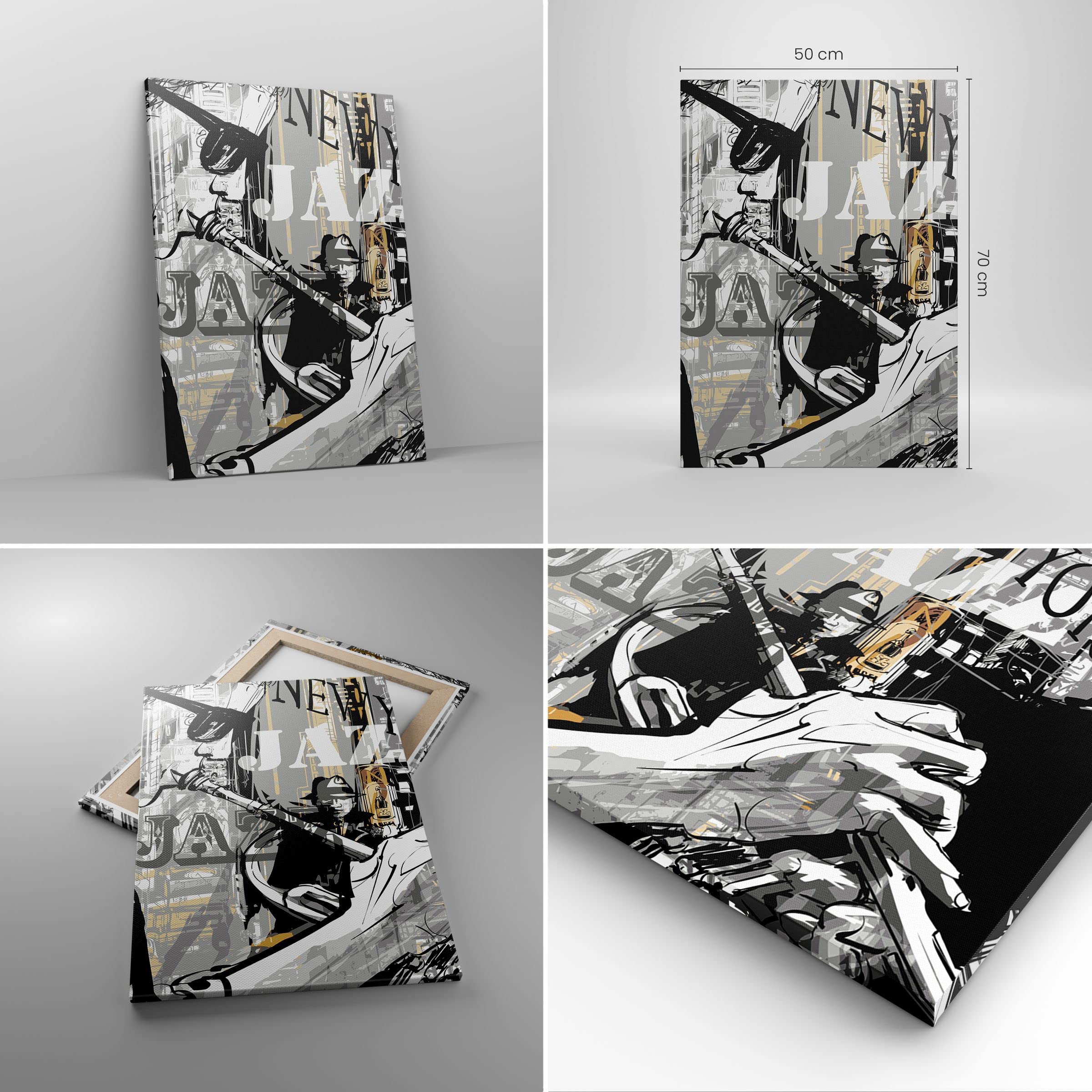 Quadro su Tela Verticale jazz musica musicista Stampe da Parete