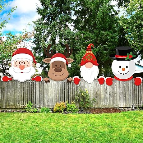 Christmas Fence Peekers