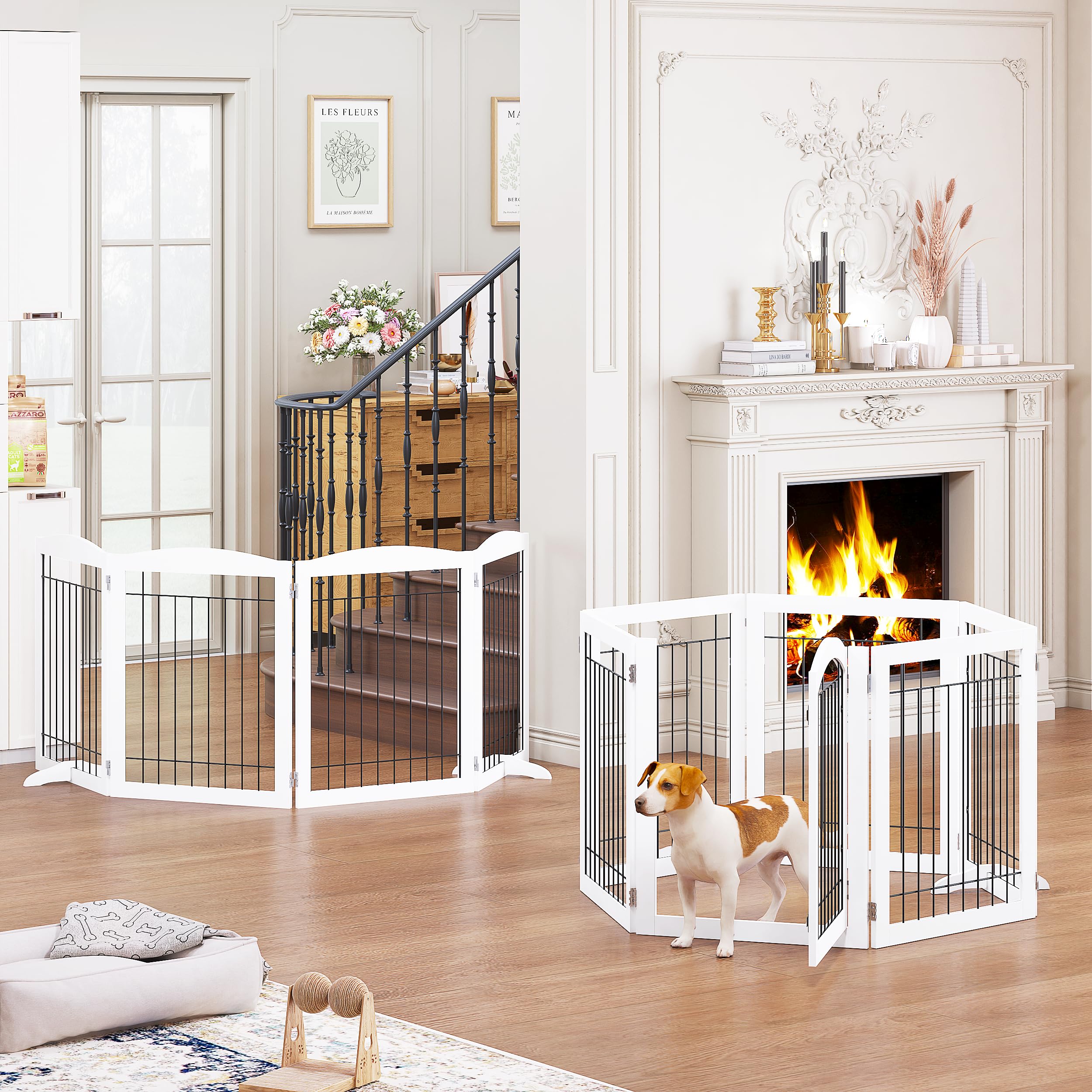 PAWLAND 144 in Dog Gate and 96 in Pet Gate for Dogs Indoor