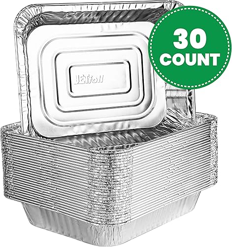 Miniatura 2 de PLASTICPRO Sartenes desechables de papel de aluminio de 9 x 13 pulgadas, tamaño medio, utensilios de cocina perfectos para hornear pasteles, pan,