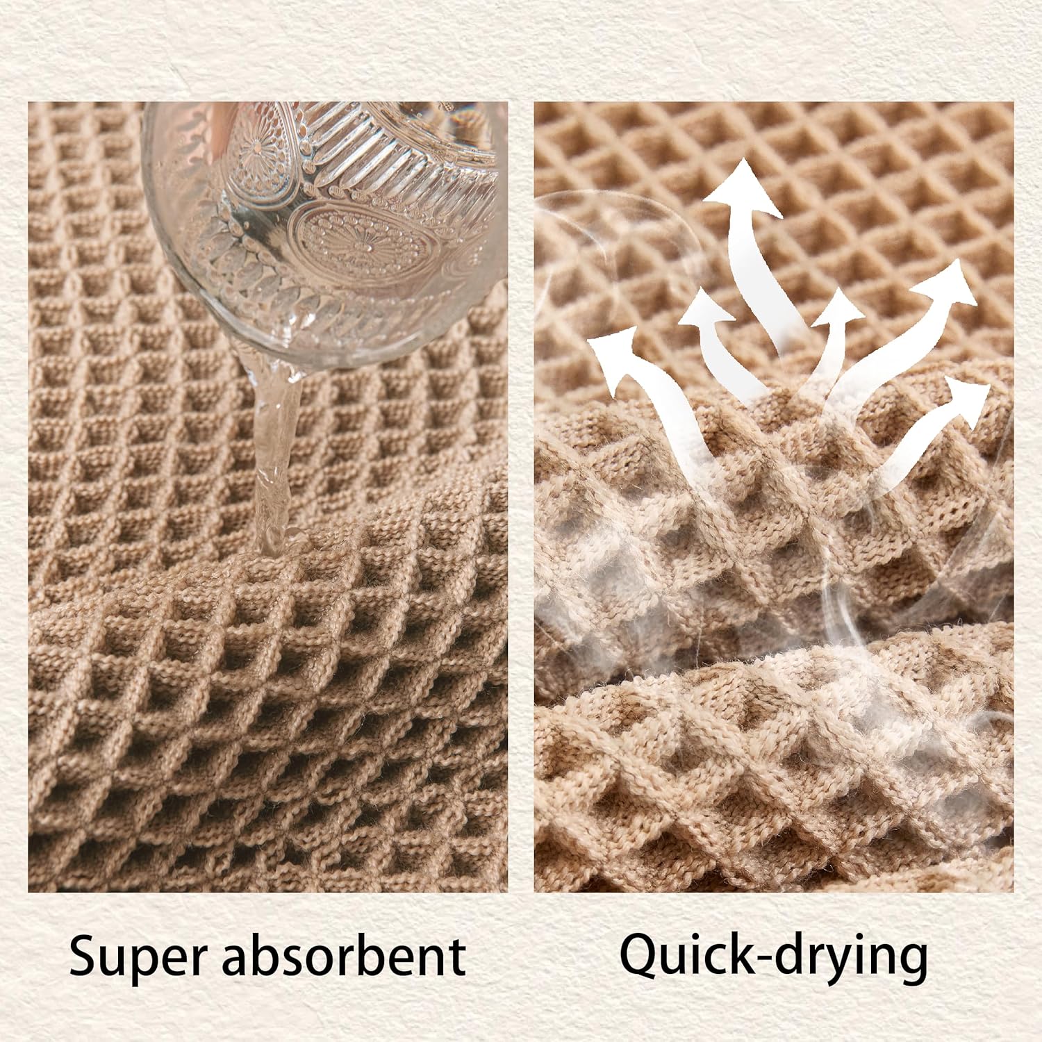 Waffle Bath Mat Non Slip, Boho Runner Rug, Super Absorbent Quick Dry Long Bath Runner Bathroom, Soft Farmhouse Bath Rug with Tassels, Washable Shower Mats for Floor 24"x48", Brown