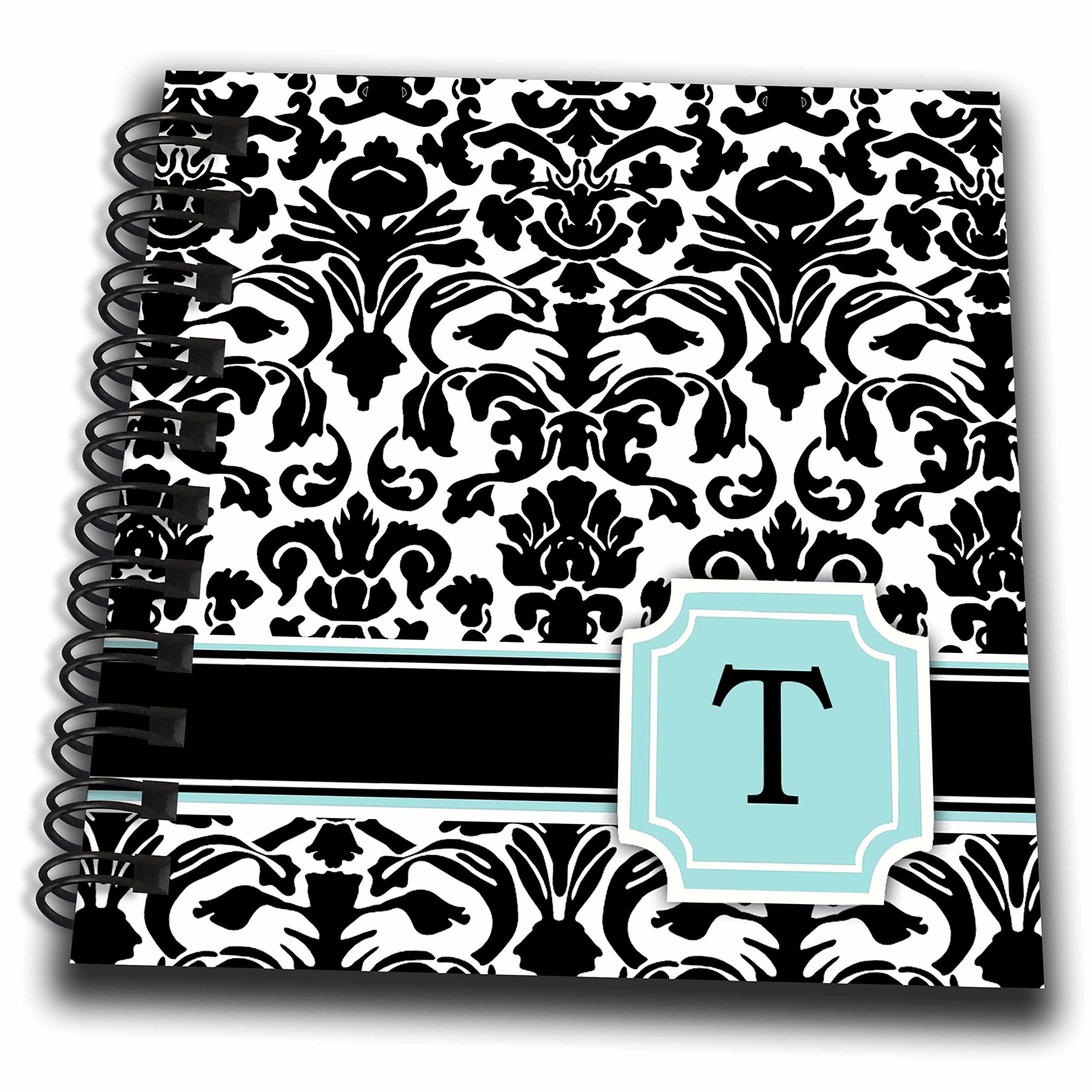 Mini bloc-notes lettre T monogramme damassé une idée cadeau chic personnalisée