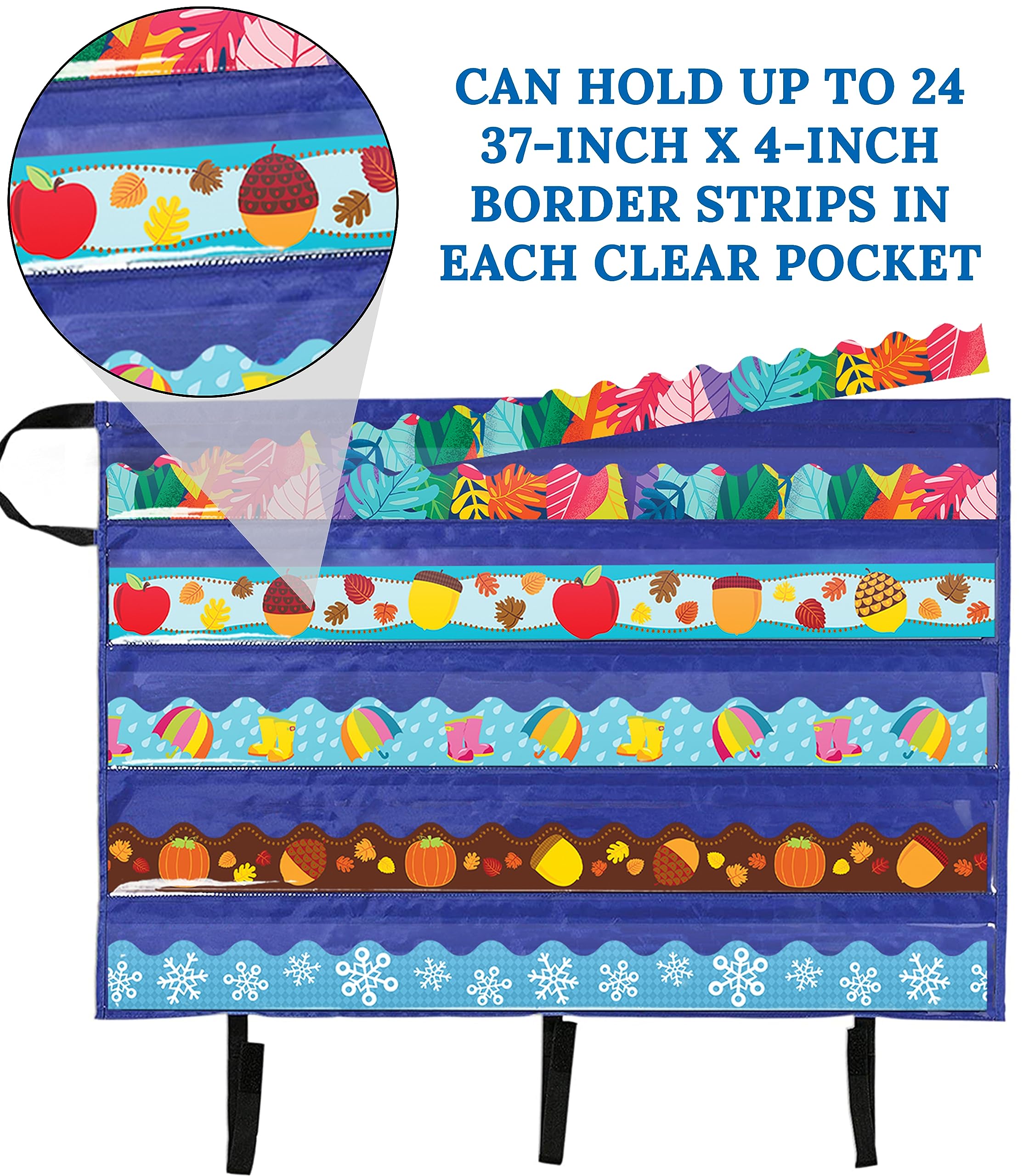 Carson Dellosa 2-Pack Classroom Bulletin Board Border Storage Pocket Charts, Teacher Storage and Organization Solutions, Border Storage Solutions for Classroom and Homeschool - Image 4