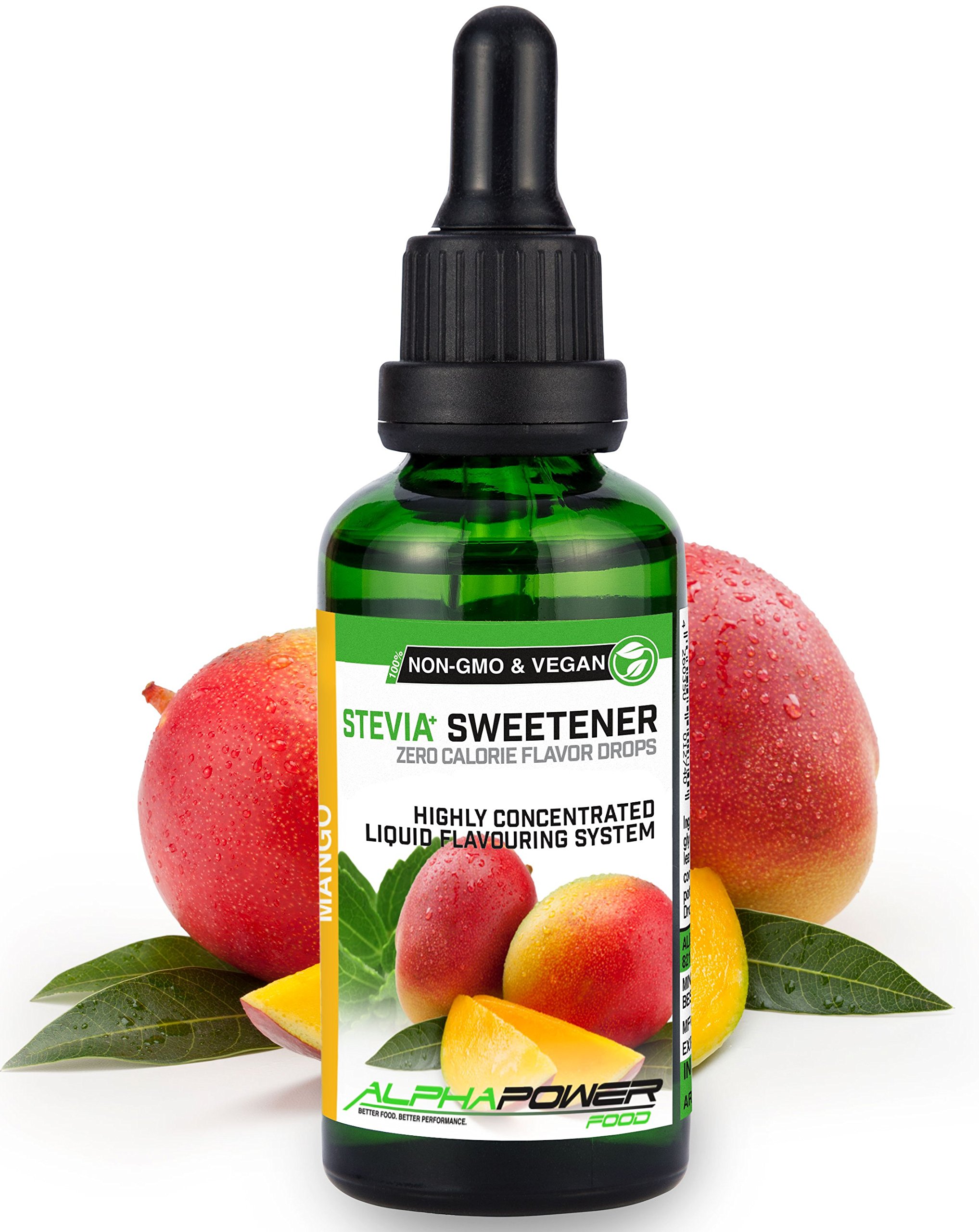Stevia liquida I Offerta super risparmio 5x50ml (lamponi succosi, ananas, mango, Ciliegia, pesca) Gusto liquido, Gocce aromatizzanti e dolcificante