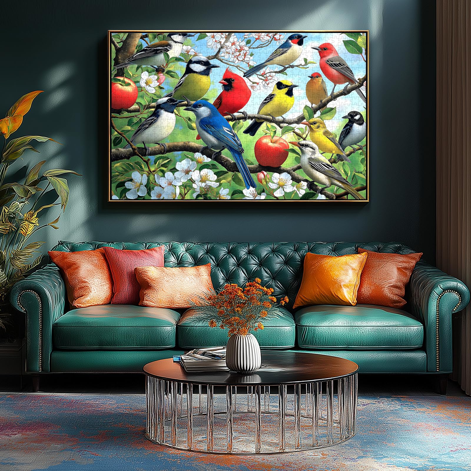 Fiori Uccelli Puzzle da 1000 pezzi per adulti Puzzle unici per adulti 1000 pezzi Puzzle colibrì 1000 pezzi puzzle sfidante per la famiglia (69,8 x 49,8 cm)