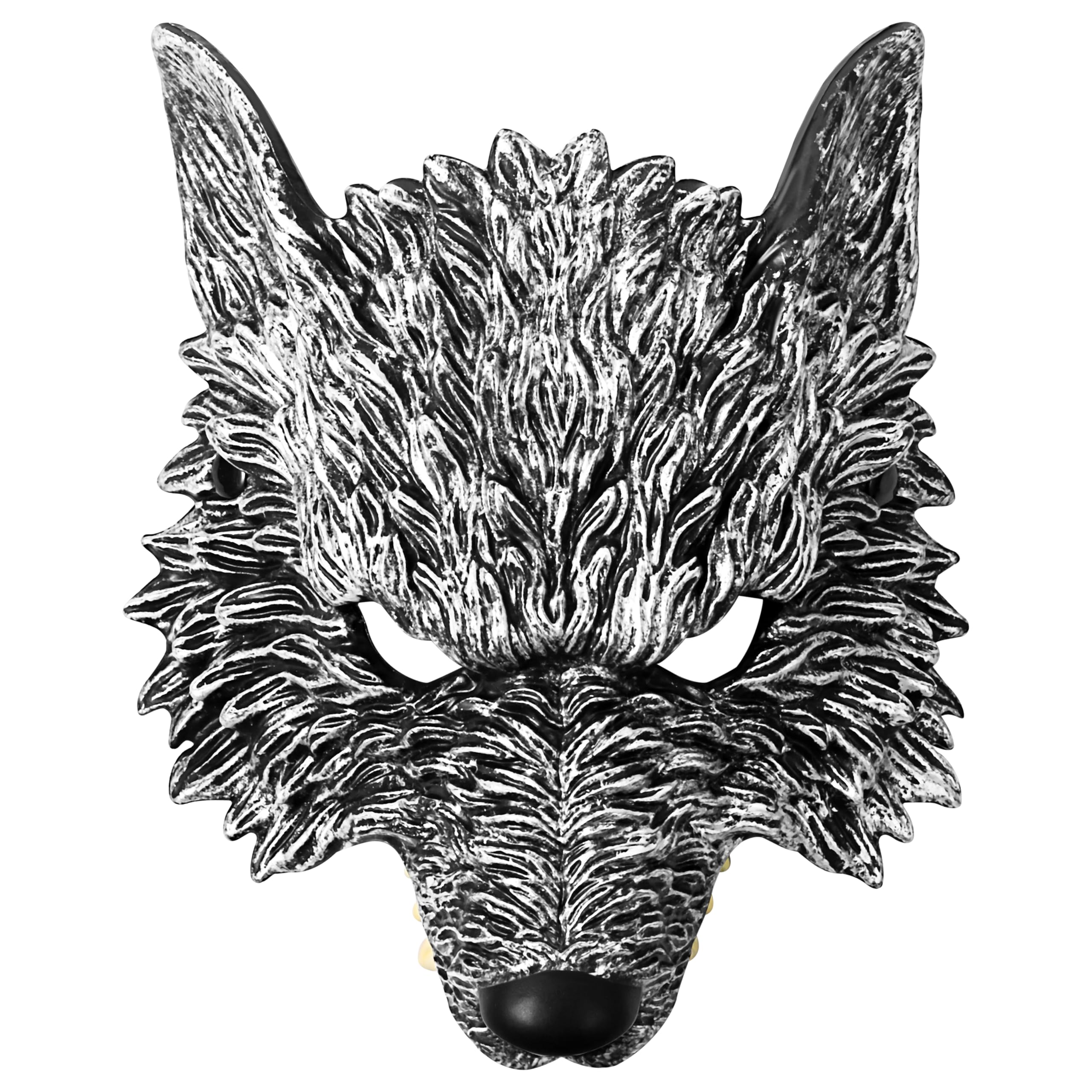 Oidea Unisex Wolf Mask: Antique Silver Half Face Werewolf Mask Halloween Party Cosplay Costume Animal Masquerade Masks for Men and Women