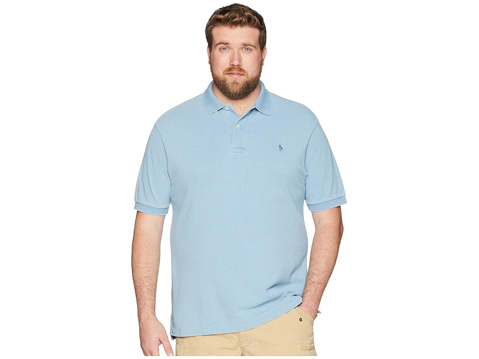 

Polo Ralph Lauren Big Tall Weathered Mesh Short Sleeve Knit (Light Indigo) Men's Clothing
