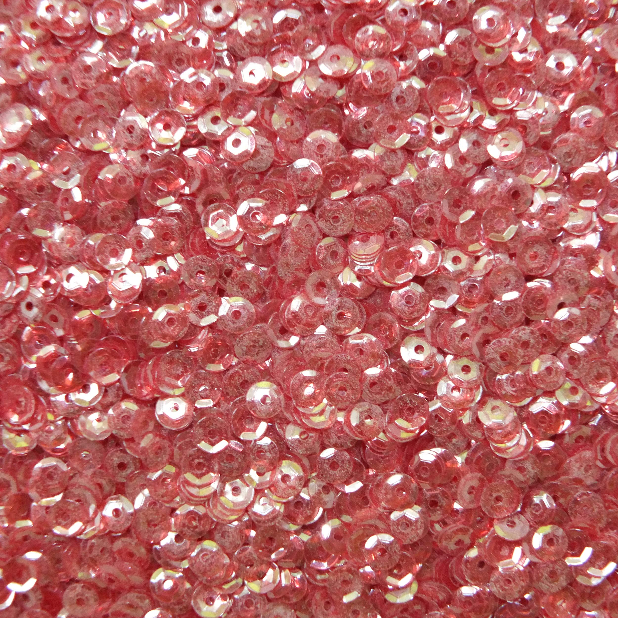 4mm Cup Sequins Coral Orange Transparent See-Thru Made in USA Loose for Embroidery, Embellishment, S