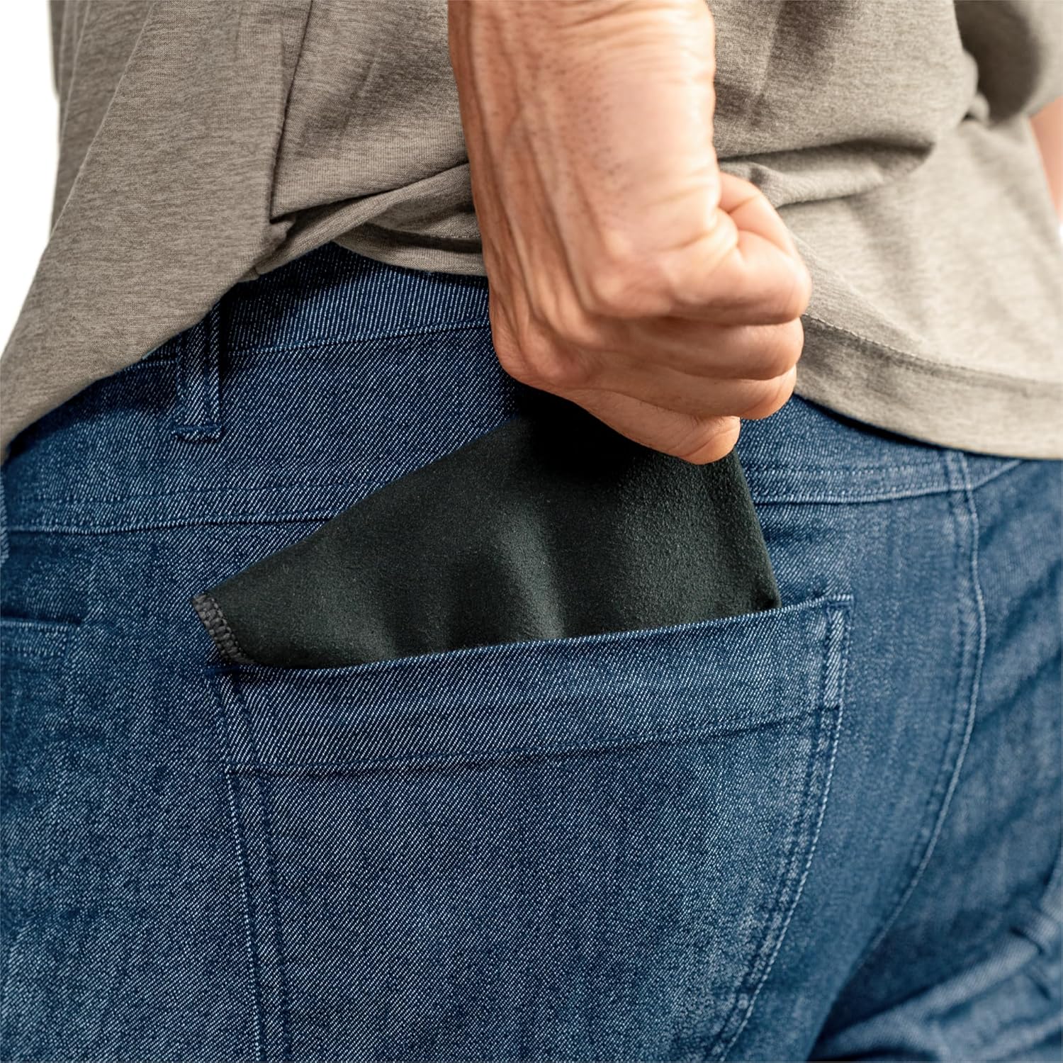 S&T INC. Handkerchief for Sweat, Microfiber Towel for Face, Glasses, Gym Bag, and Travel Essentials, Sweat Body Wipes, 10 Inches by 10 Inches, Black, 6 Pack - Image 7