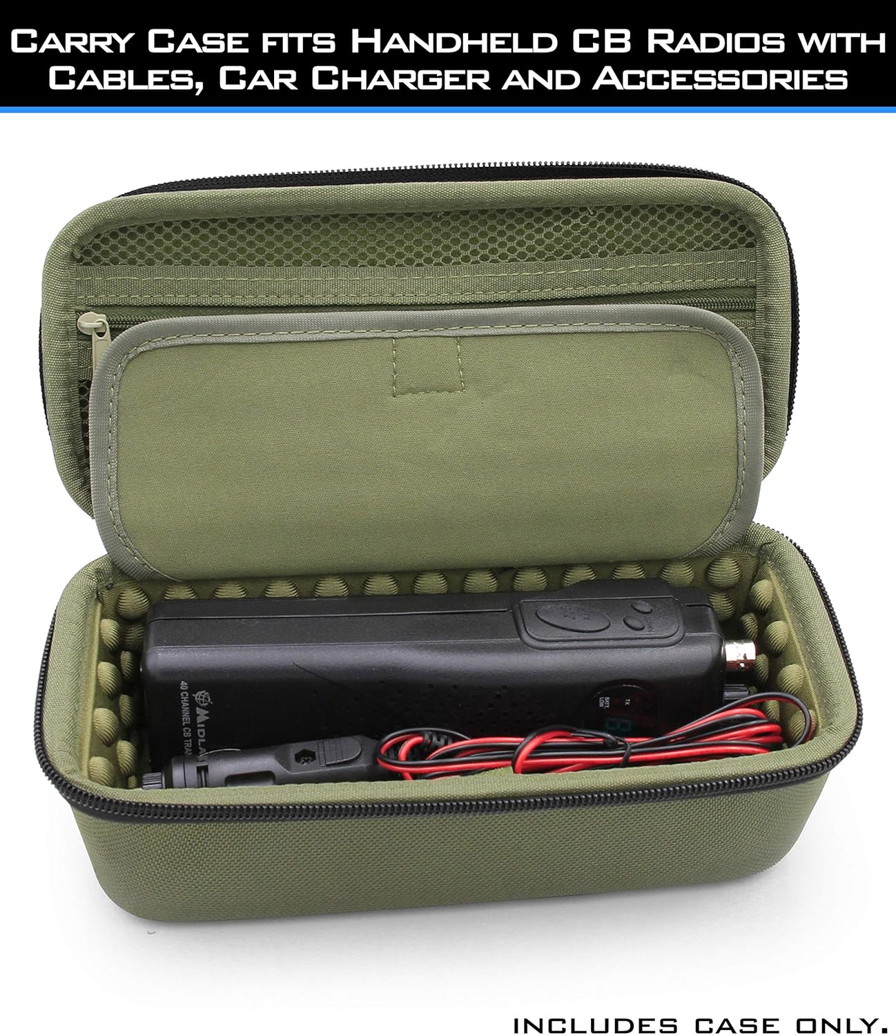CASEMATIX CB Radio Case Compatible with Midland 2 Way Radio, Cobra Handheld CB Radios, Uniden Handheld CB Radio and More - Portable CB Radios Travel Case Only : Electronics