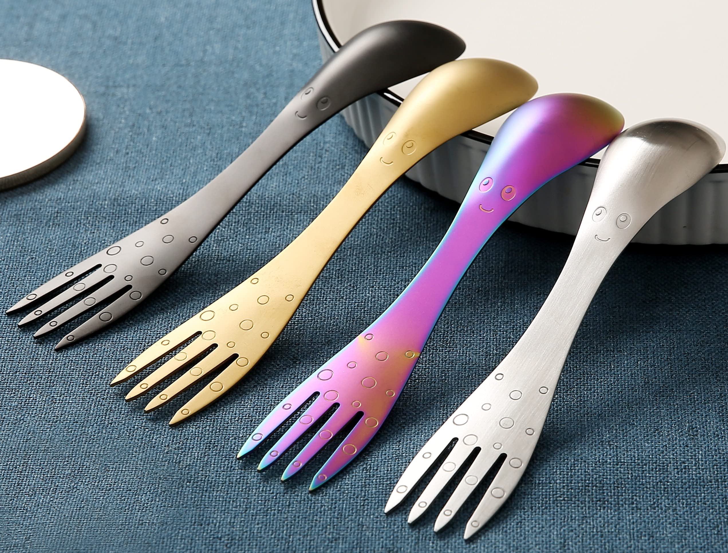 Amazon.com: Wulisan 2 in 1 Spork Combo Set - 4pk Stainless
