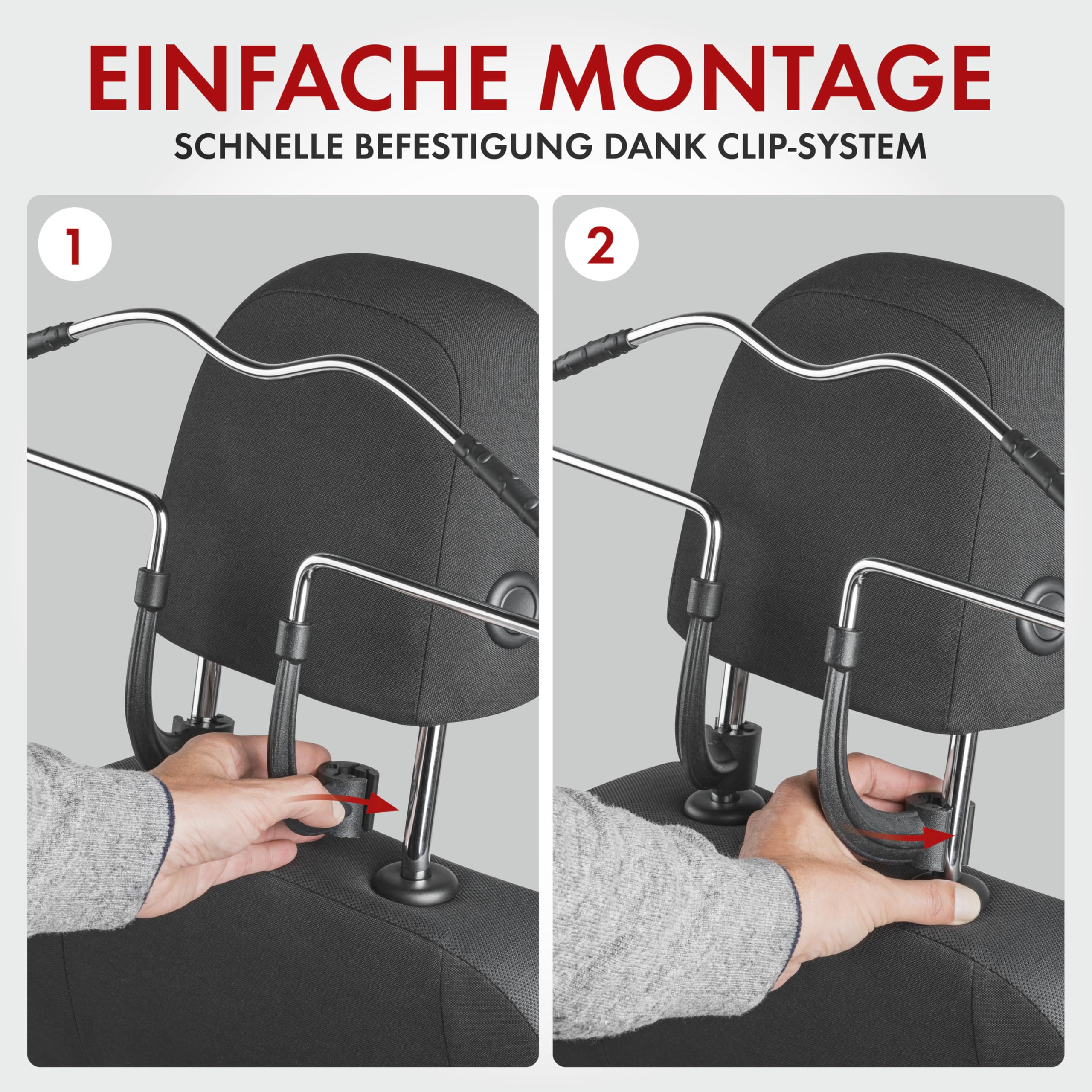 Percha Para Coche Walser - Soporte Para Chaquetas En Reposacabezas, Ajustable, 45x7.5x26 Cm