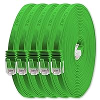 1aTTack.de 5m - verde - 5 pezzi - Cavo di Rete Ethernet Cat6 Piatto Lan Gigabit RJ45