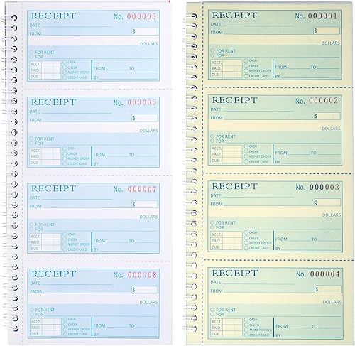 Miniatura 8 de 2 unidades, libro de recibos de alquiler de dinero, 7.9 x 11.22 pulgadas, libro de recibos con copias de carbono, 3 partes sin carbono, libro de
